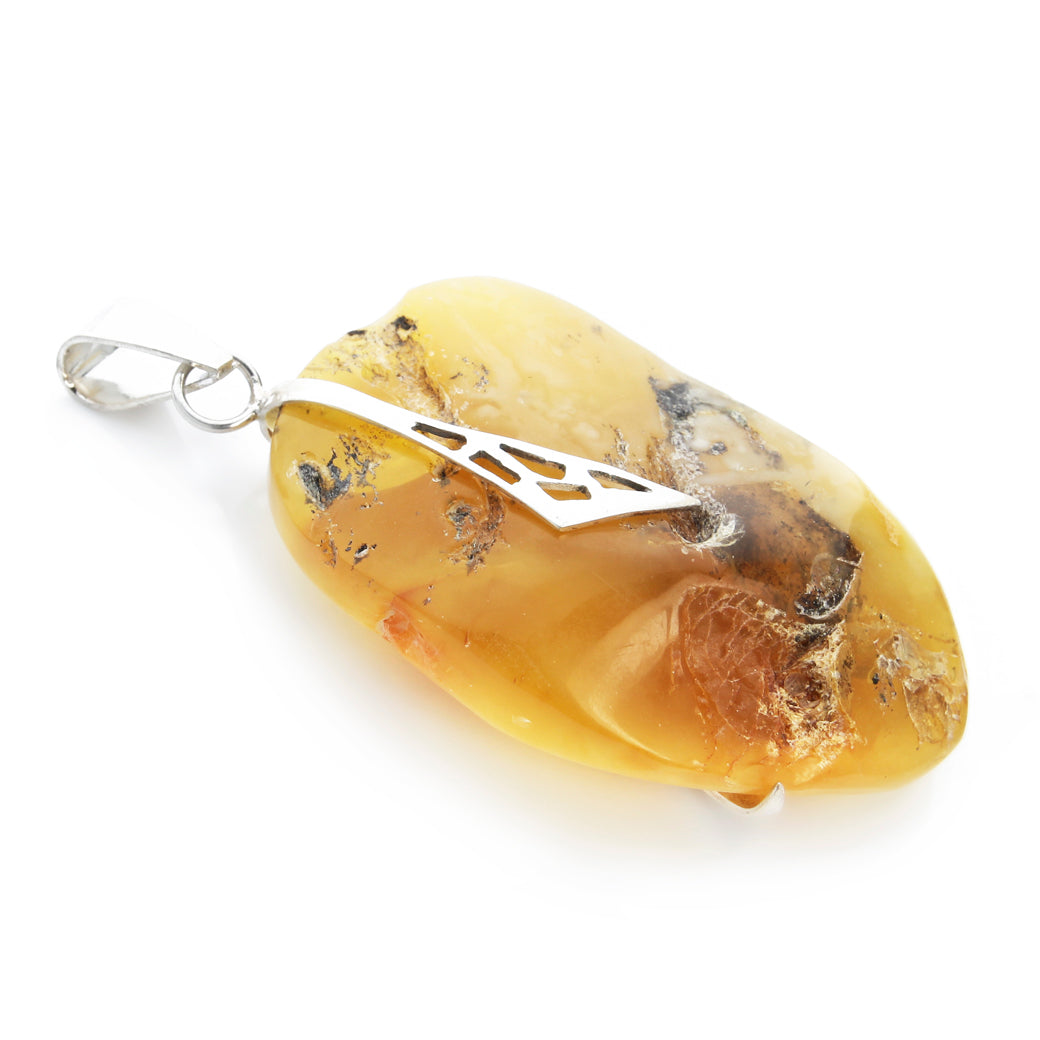 Duży wisior z naturalnym bursztynem