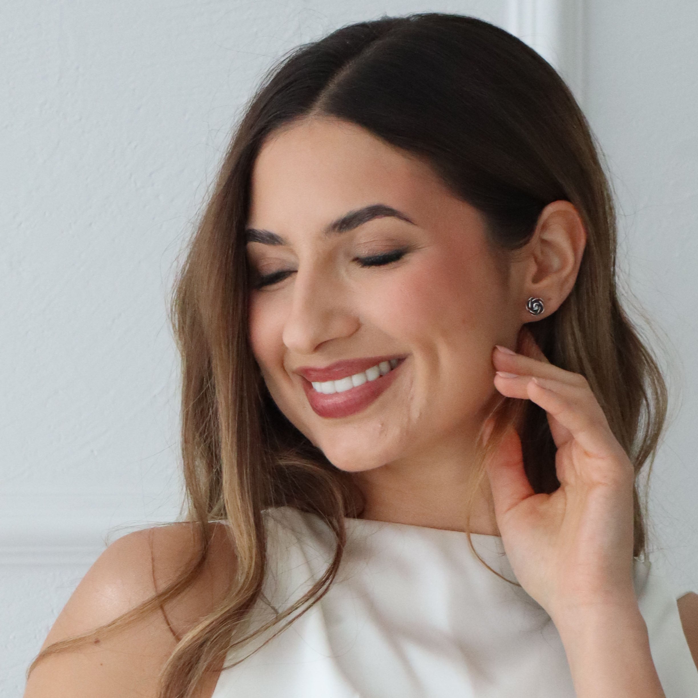 Kolczyki róże oksydowane