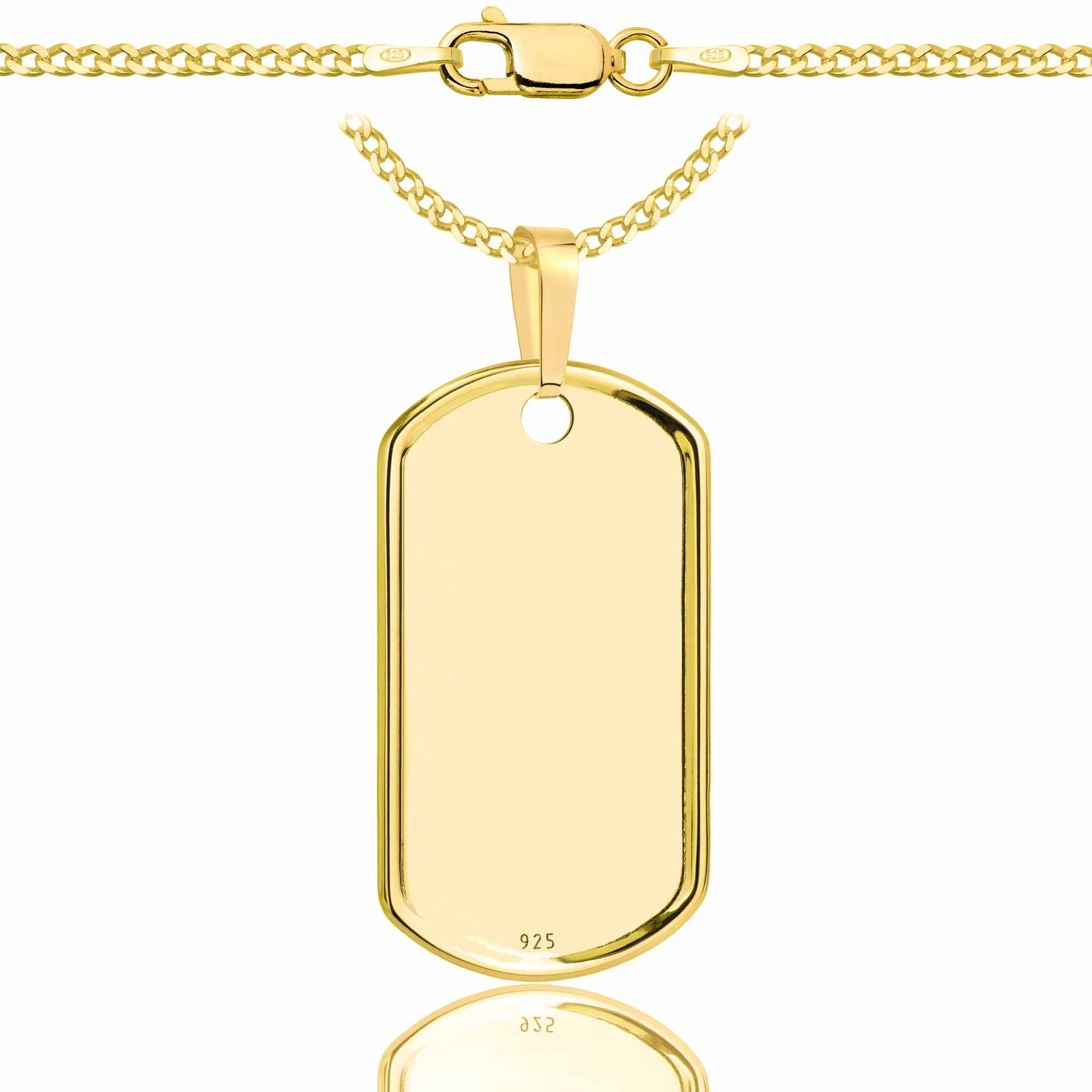 Łańcuszek pozłacany srebrny z nieśmiertelnikiem pancerka 2mm pr. 925 585