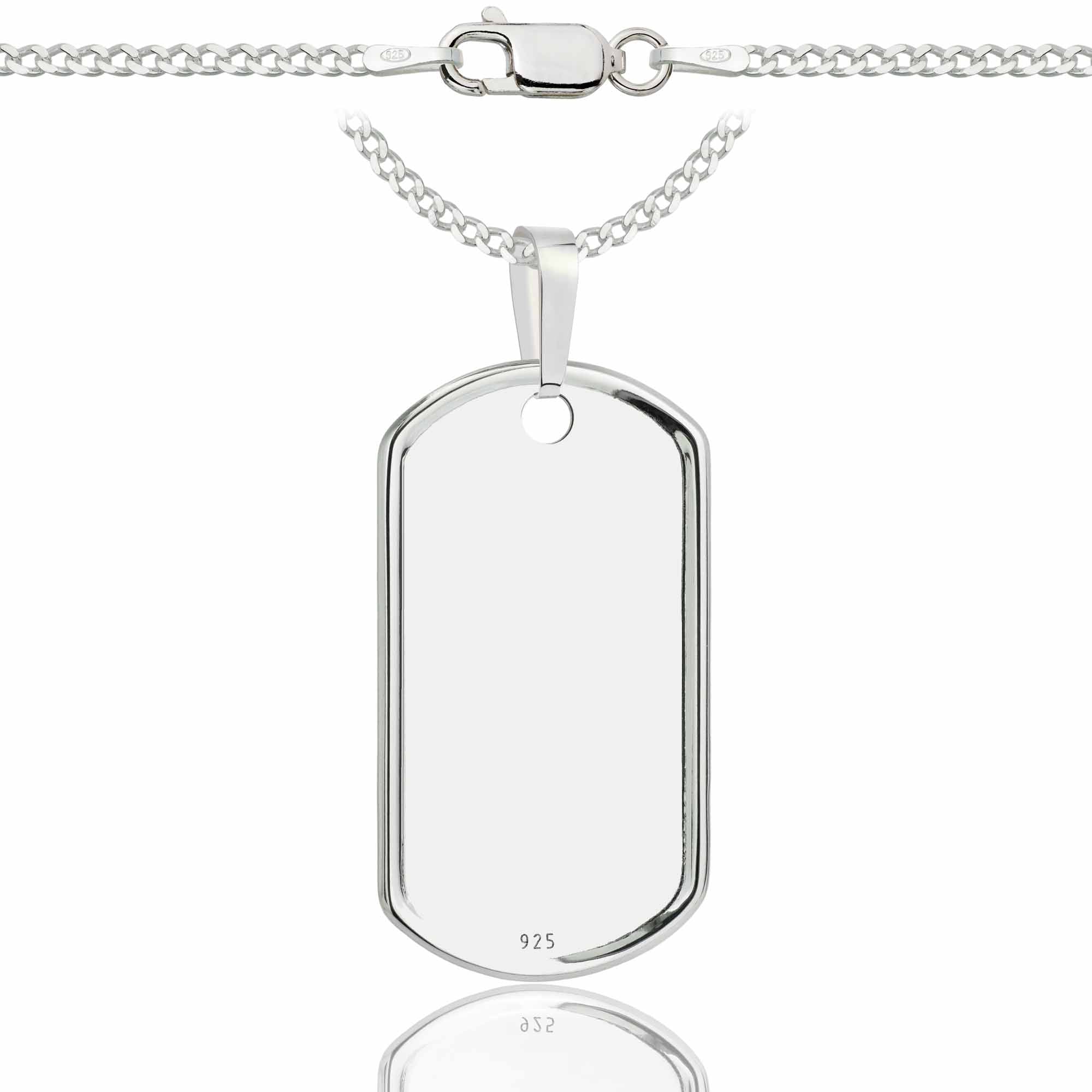 Łańcuszek srebrny z nieśmiertelnikiem pancerka 2mm pr. 925