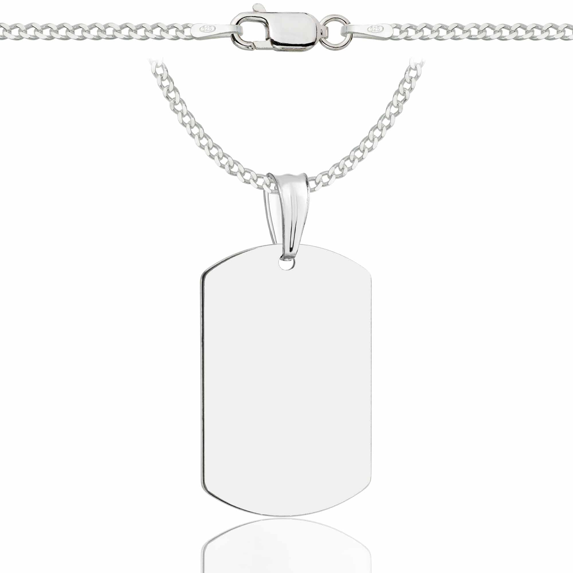 Łańcuszek srebrny z nieśmiertelnikiem pancerka 2mm pr. 925