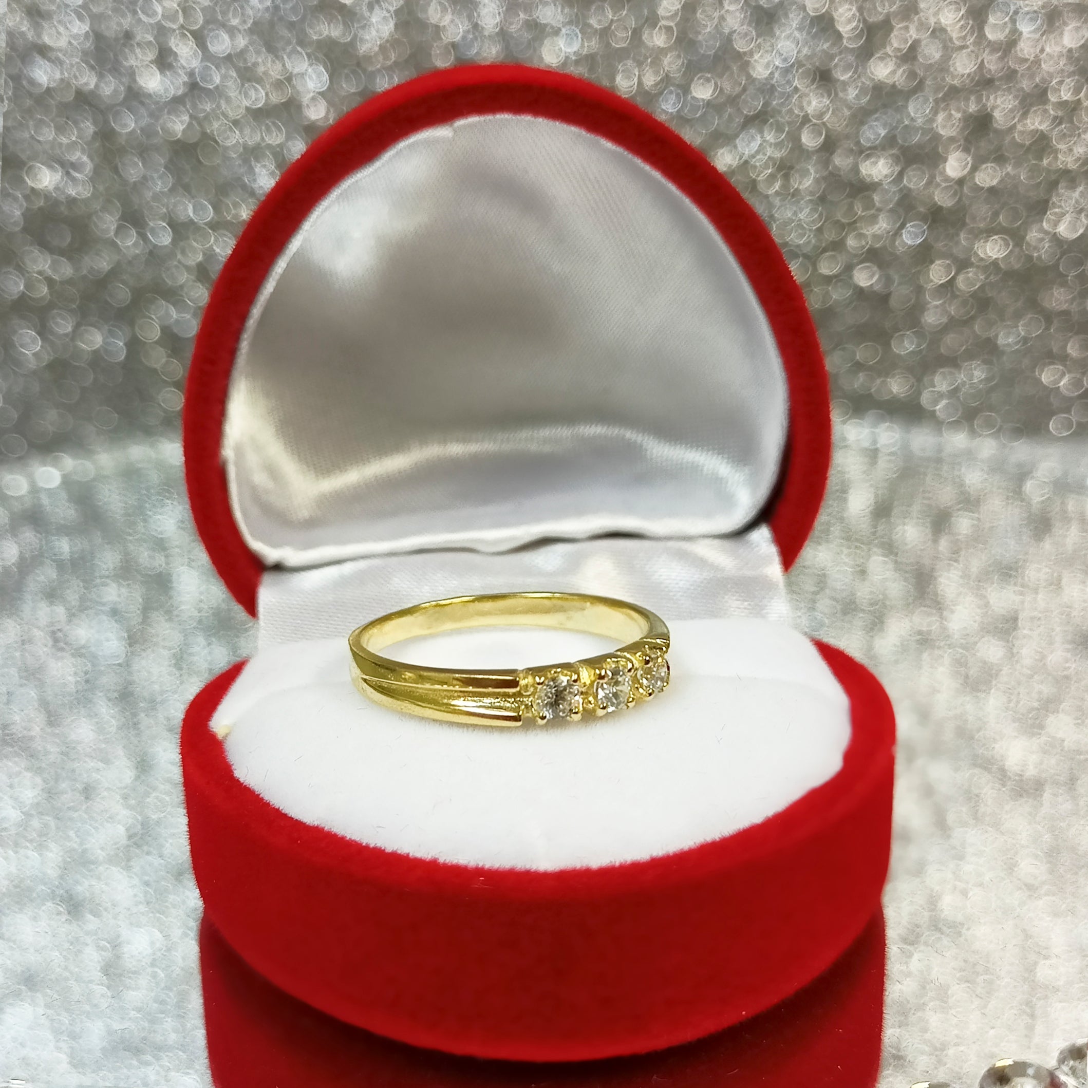 Złoty pierścionek podwójna obrączka