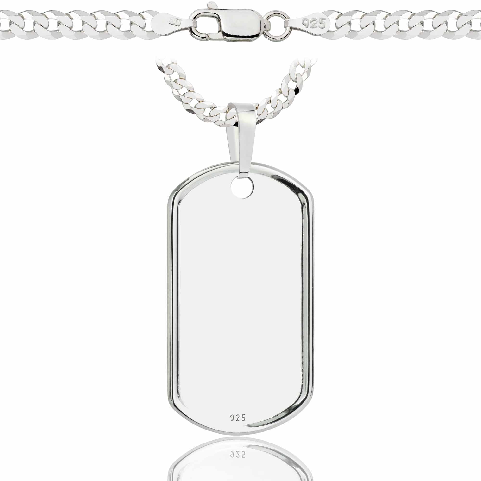 Łańcuszek srebrny z nieśmiertelnikiem pancerka 3,8mm pr. 925