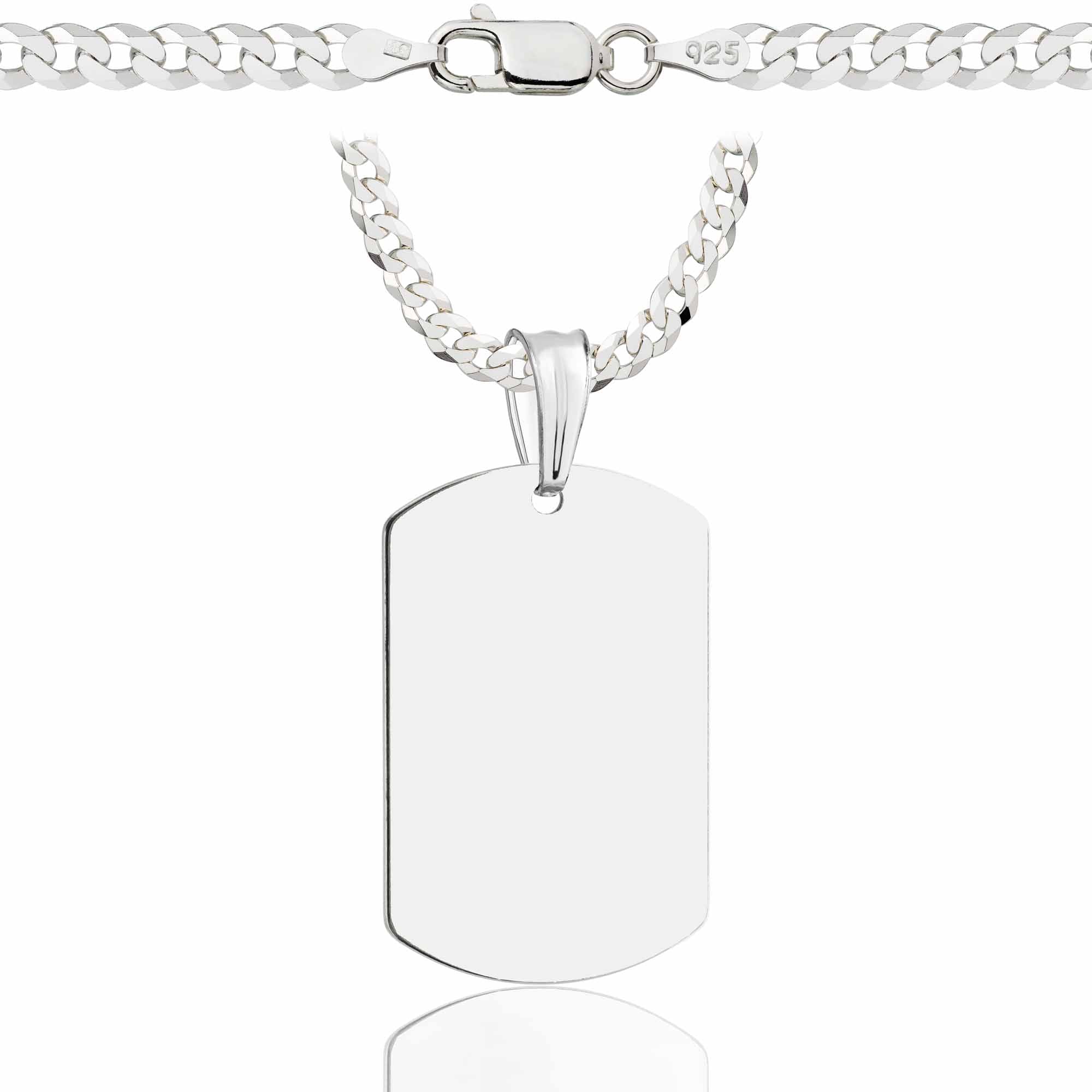 Łańcuszek srebrny z nieśmiertelnikiem pancerka 3,8mm pr. 925