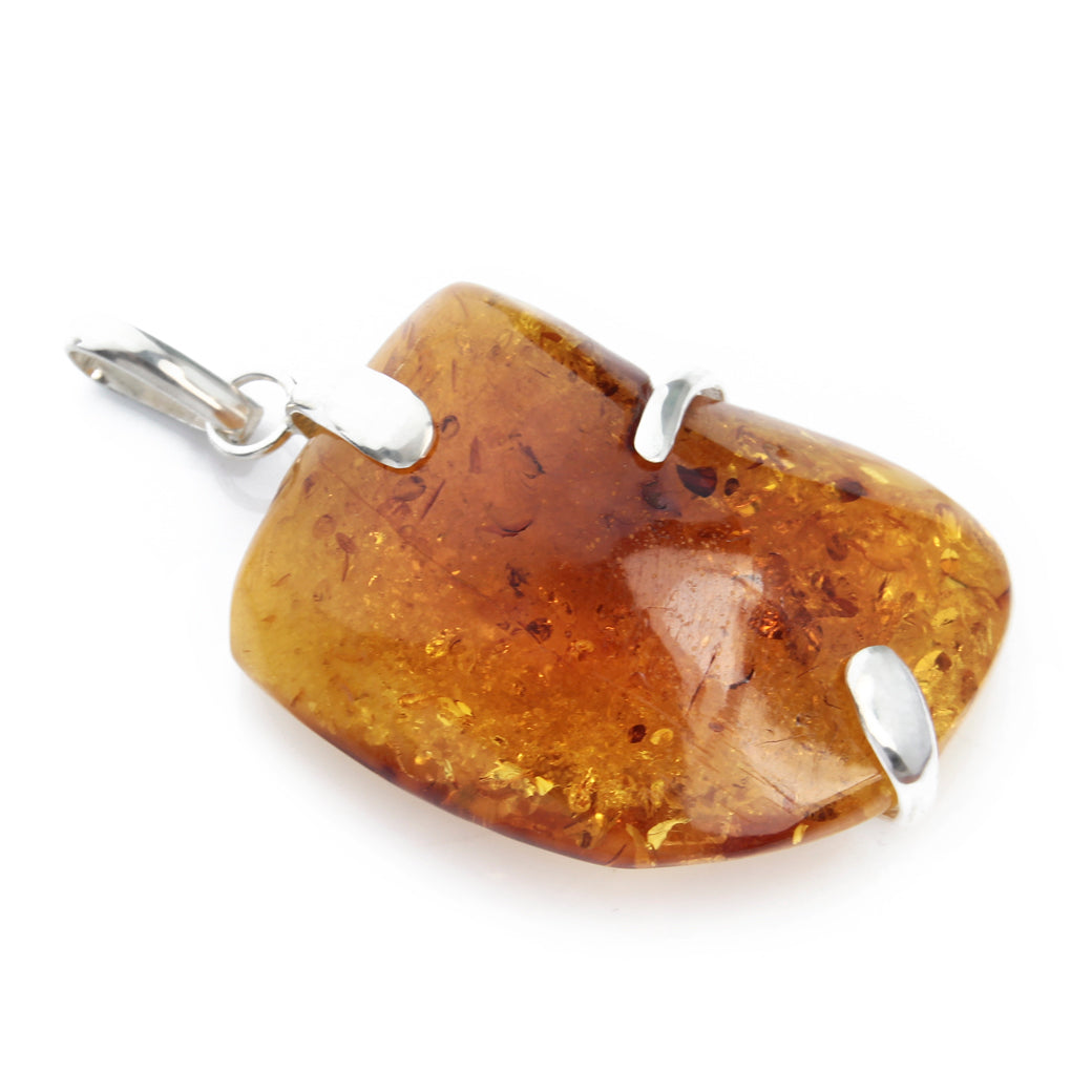 Duży wisior z bałtyckim bursztynem