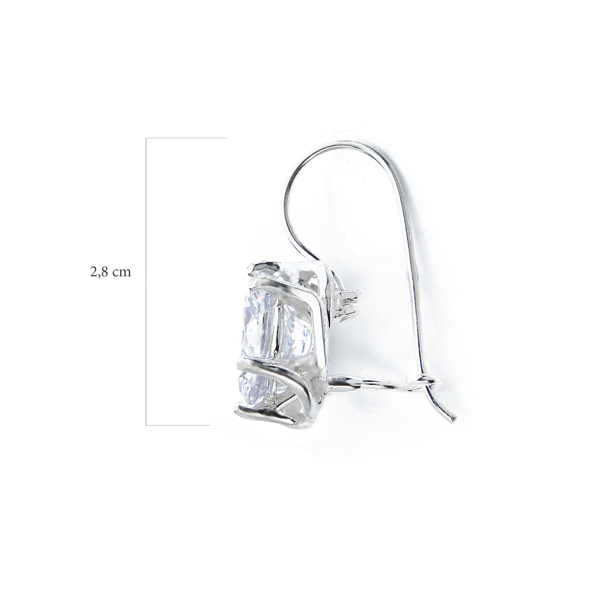 Wiszące plecione kolczyki z dużym kamieniem