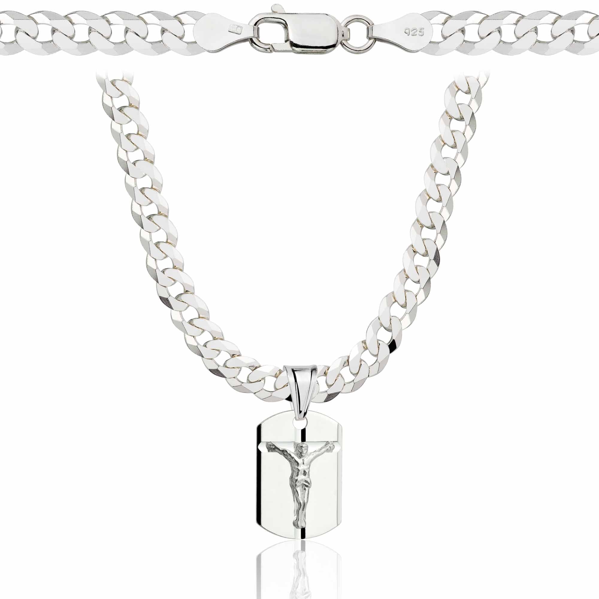 Łańcuszek srebrny z medalikiem pancerka 5mm pr. 925