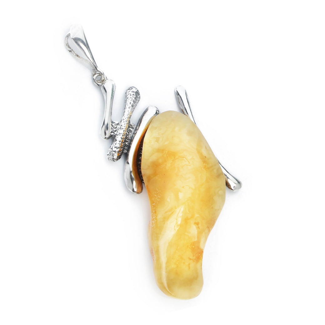 Unikatowy wisior z bursztynem