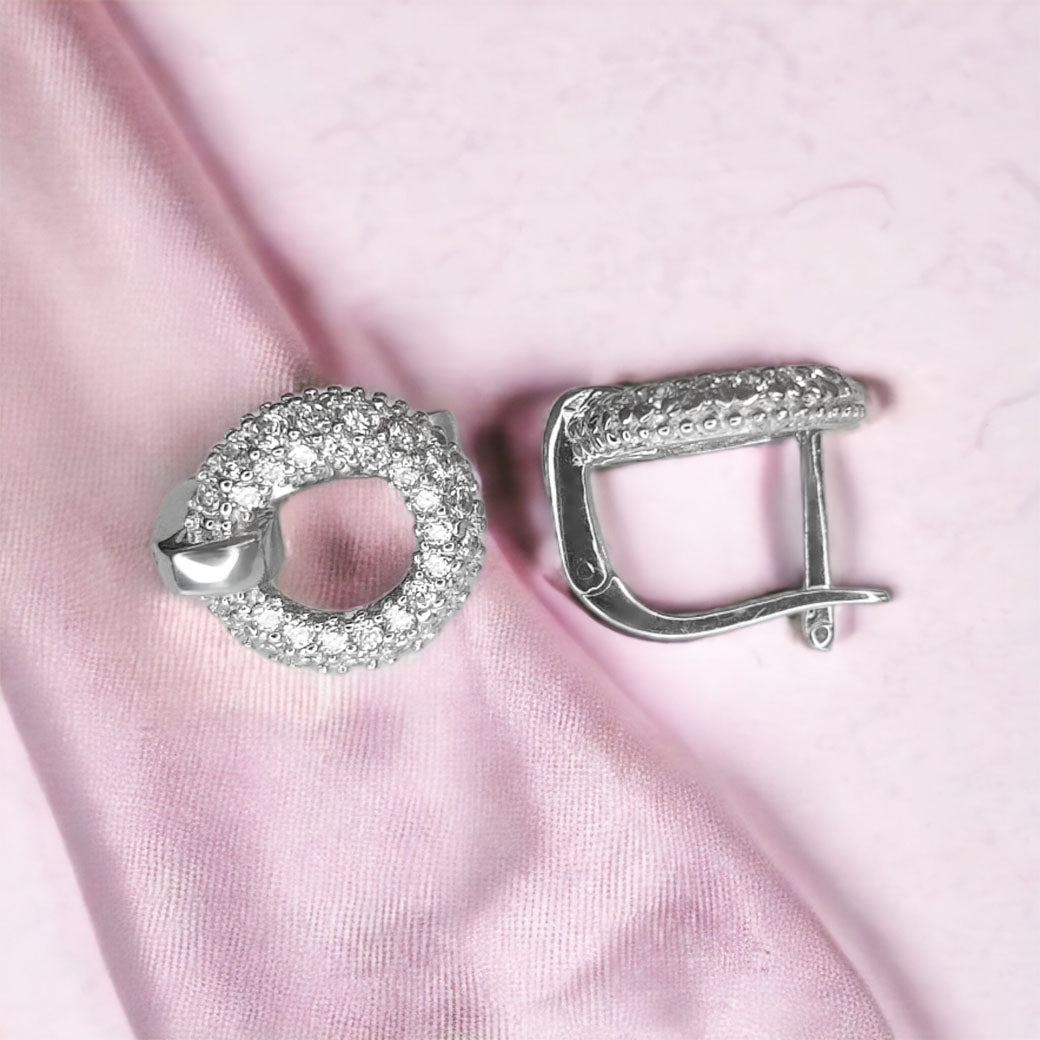 Kolczyki oponki z cyrkoniami