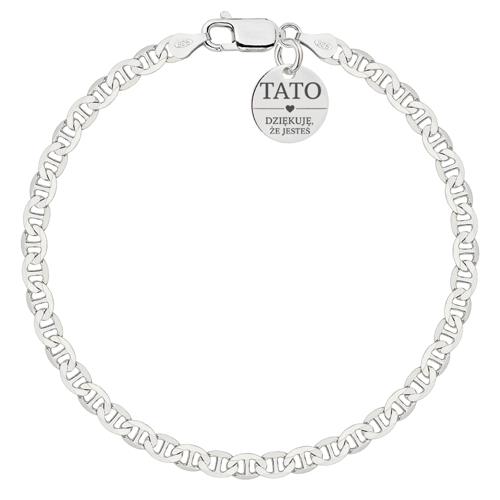 Bransoletka srebrna ,,DZIEŃ OJCA" gucci 4,5mm pr. 925