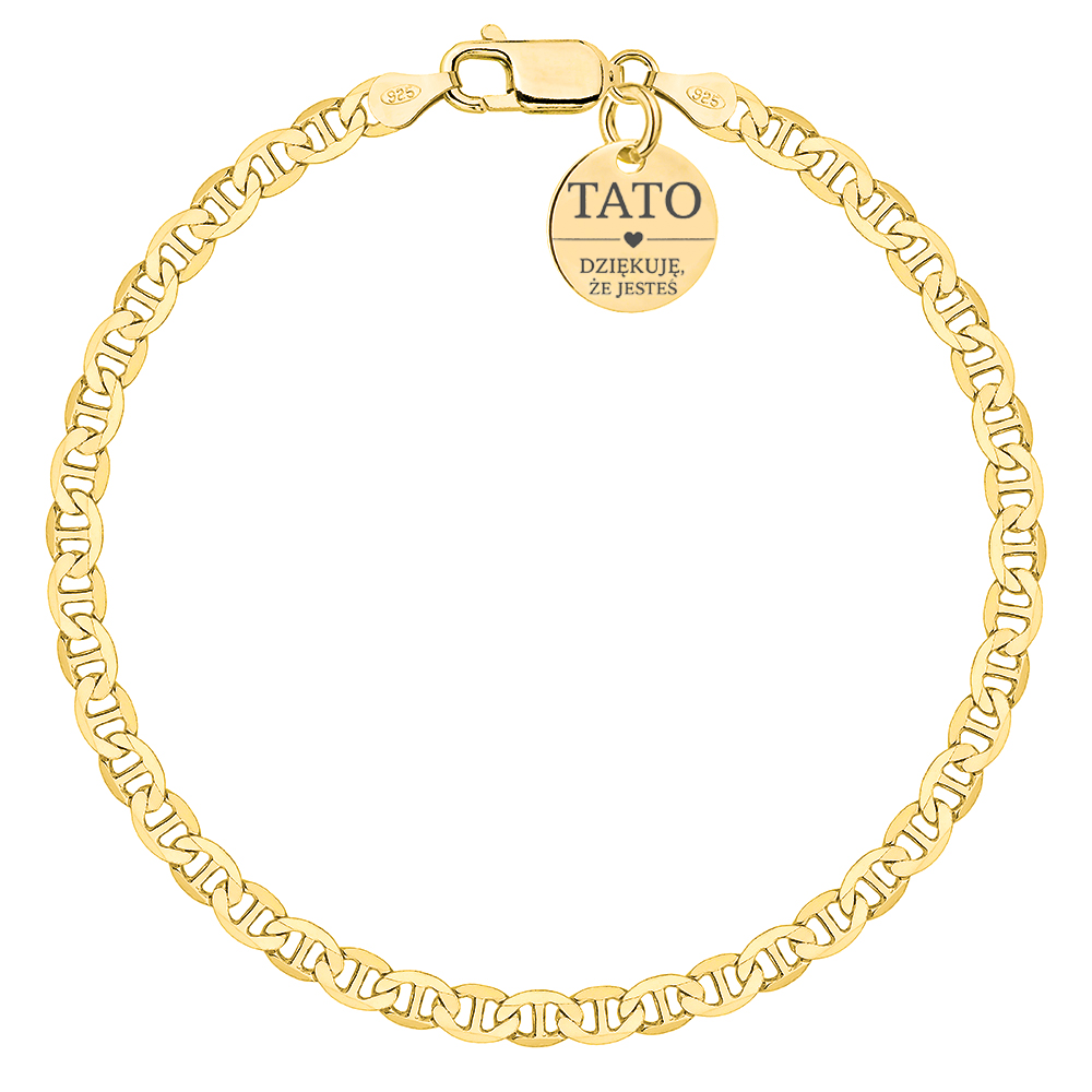 Bransoletka pozłacana srebrna ,,DZIEŃ OJCA" gucci 4,5mm pr. 925