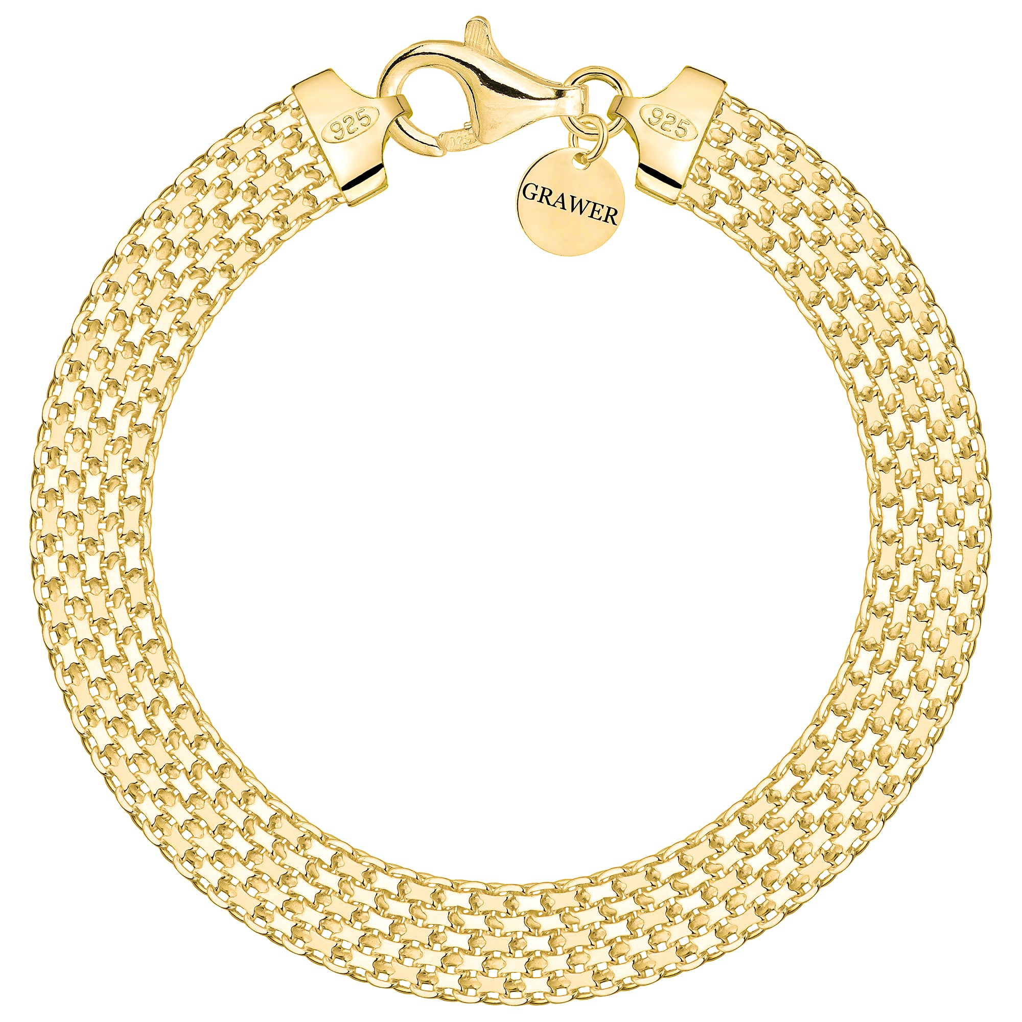 Bransoletka pozłacana srebrna bismark 9mm pr. 925 585