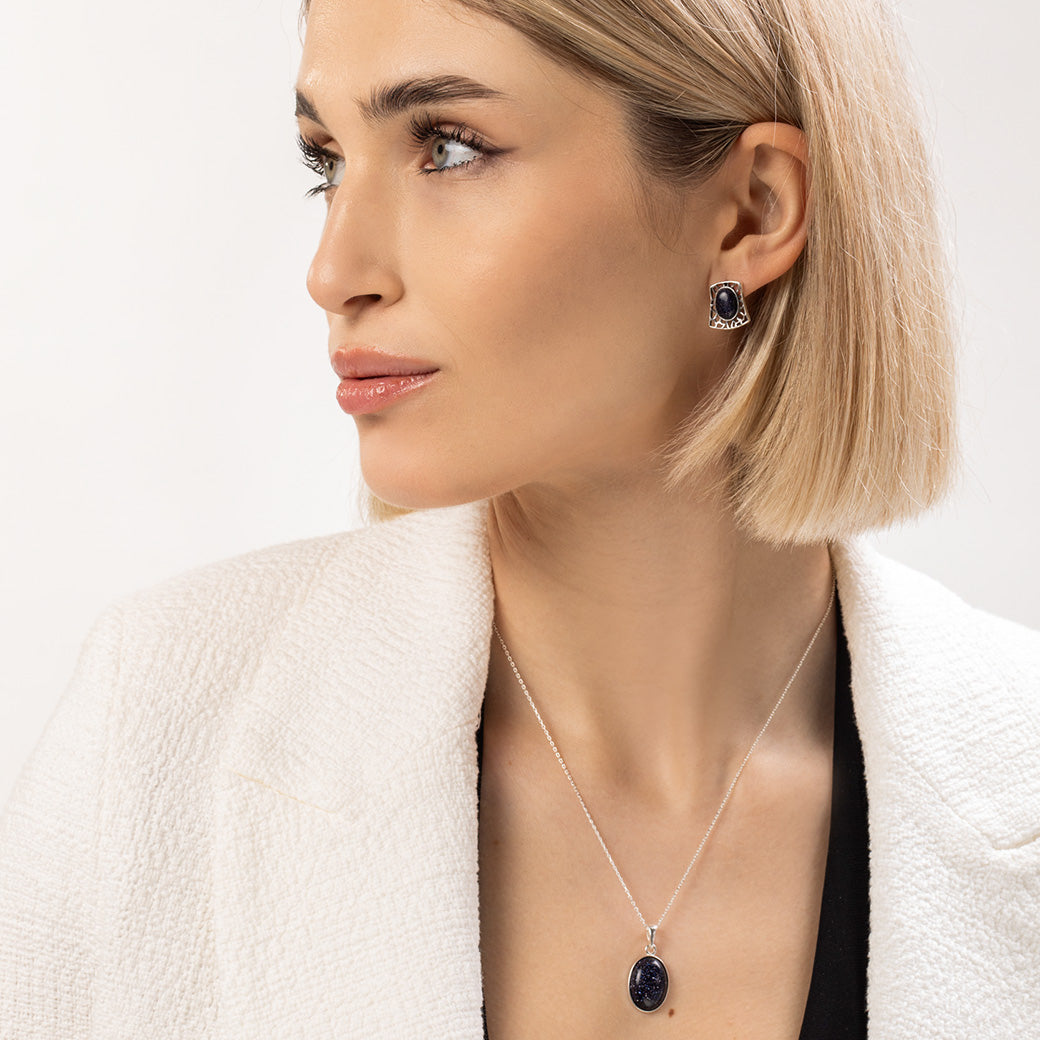 Ażurowe kolczyki w stylu retro z piaskiem pustyni Klasyczna Pola