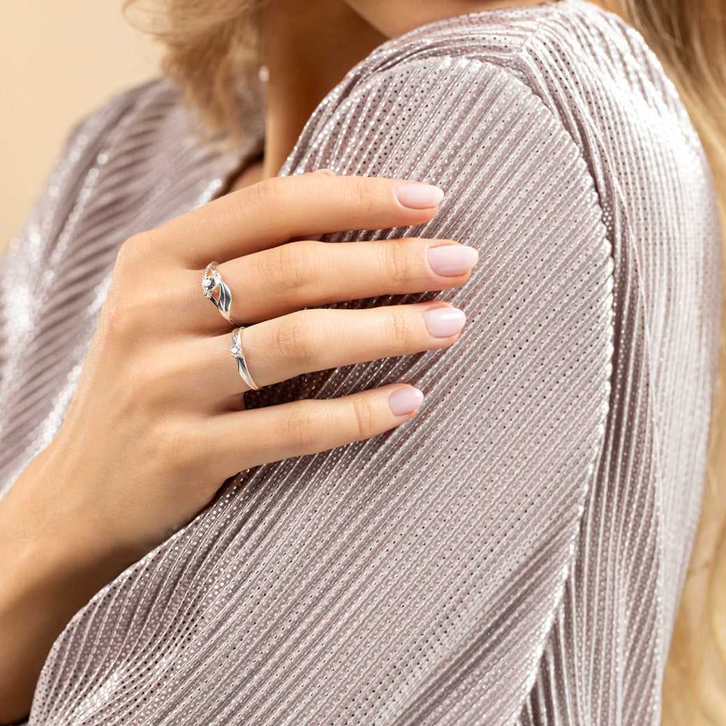 Pierścionek z cyrkonią 3 mm