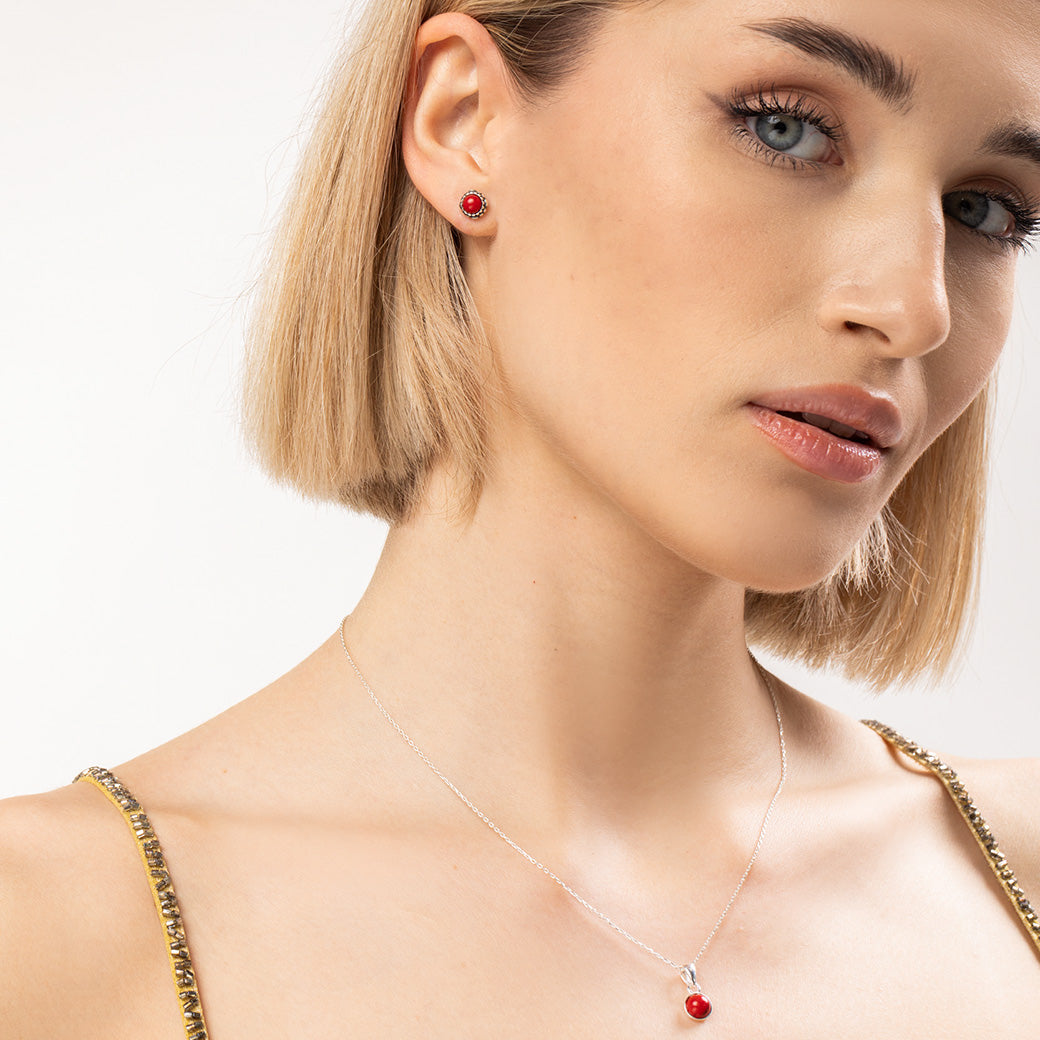 Kolczyki zdobione z turkusami Retro Chic