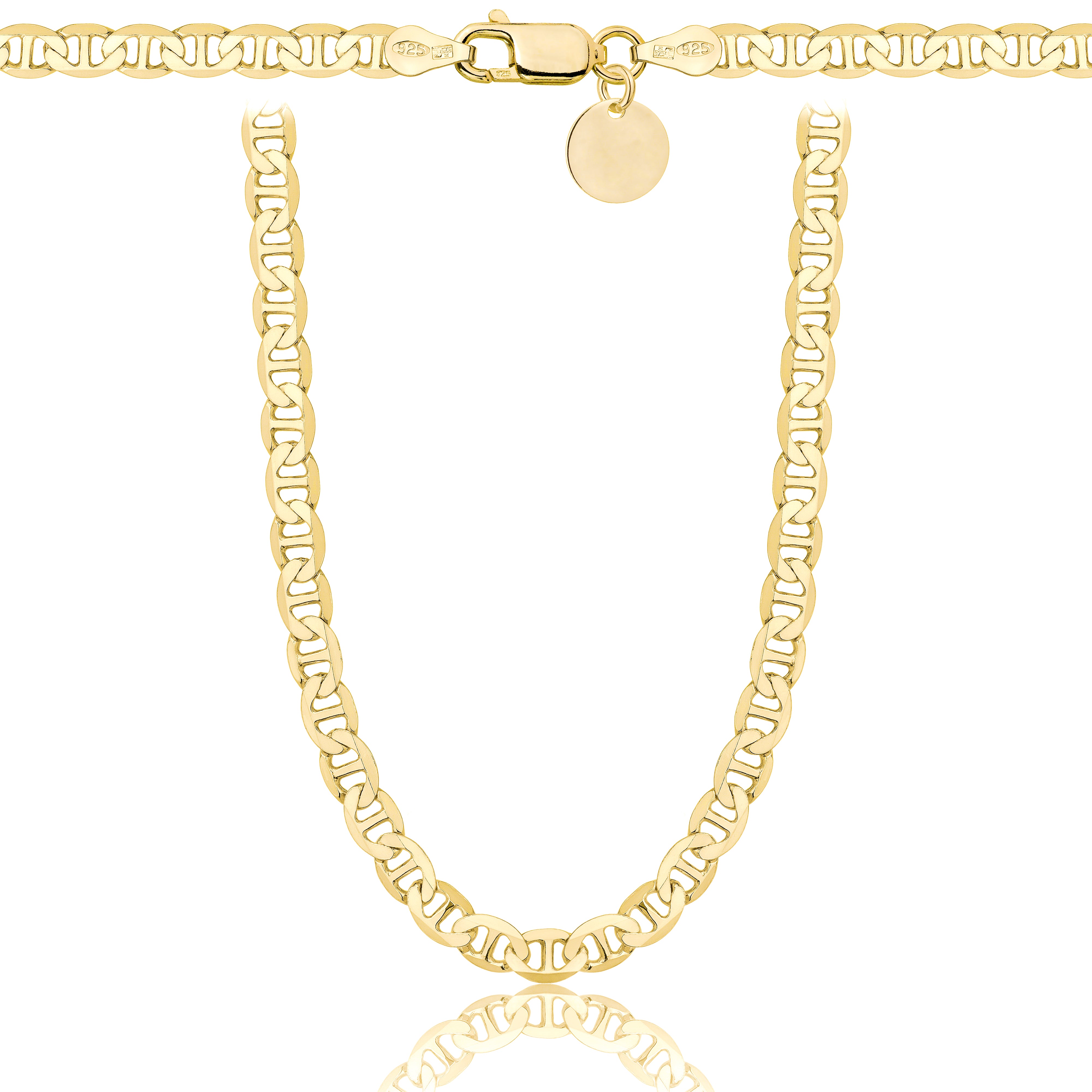 Łańcuszek pozłacany srebrny gucci 4,5 mm pr. 925