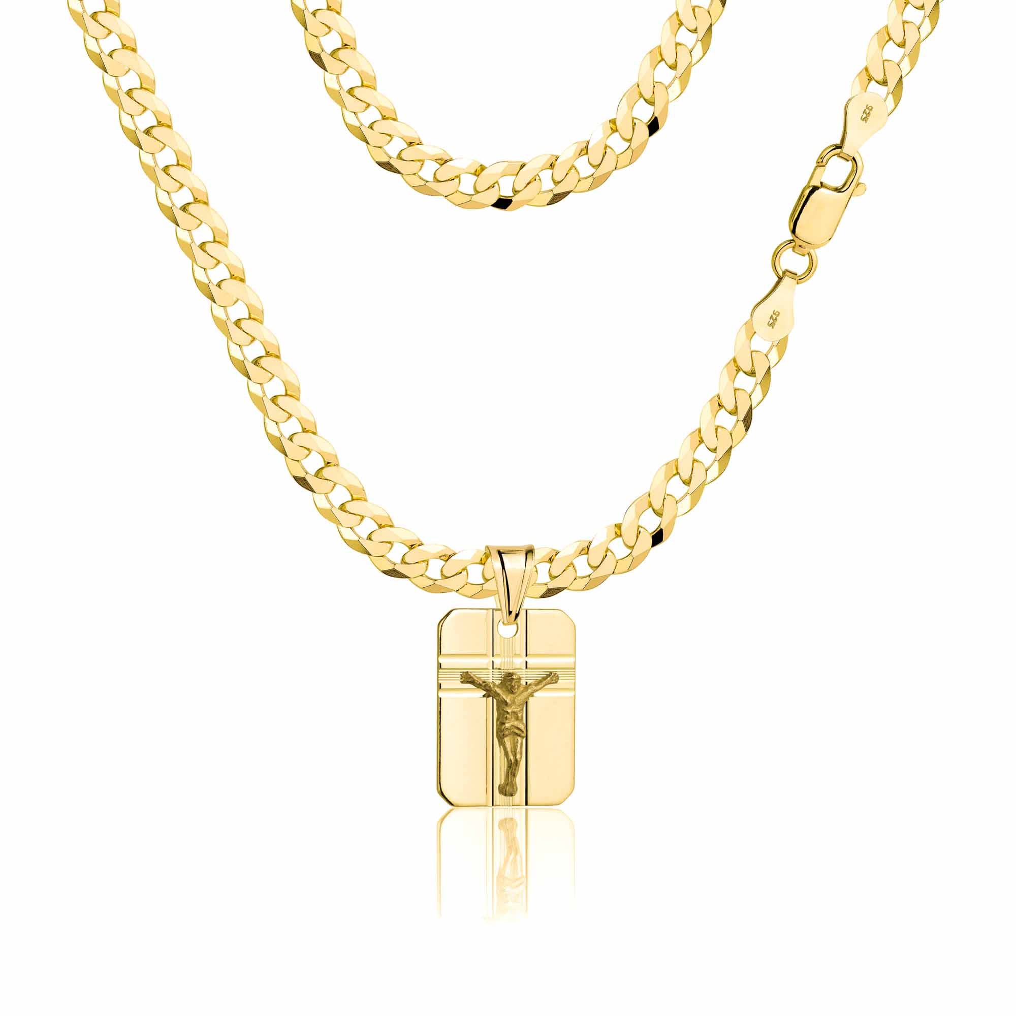 Łańcuszek pozłacany srebrny z medalikiem pancerka 3,8mm pr. 925