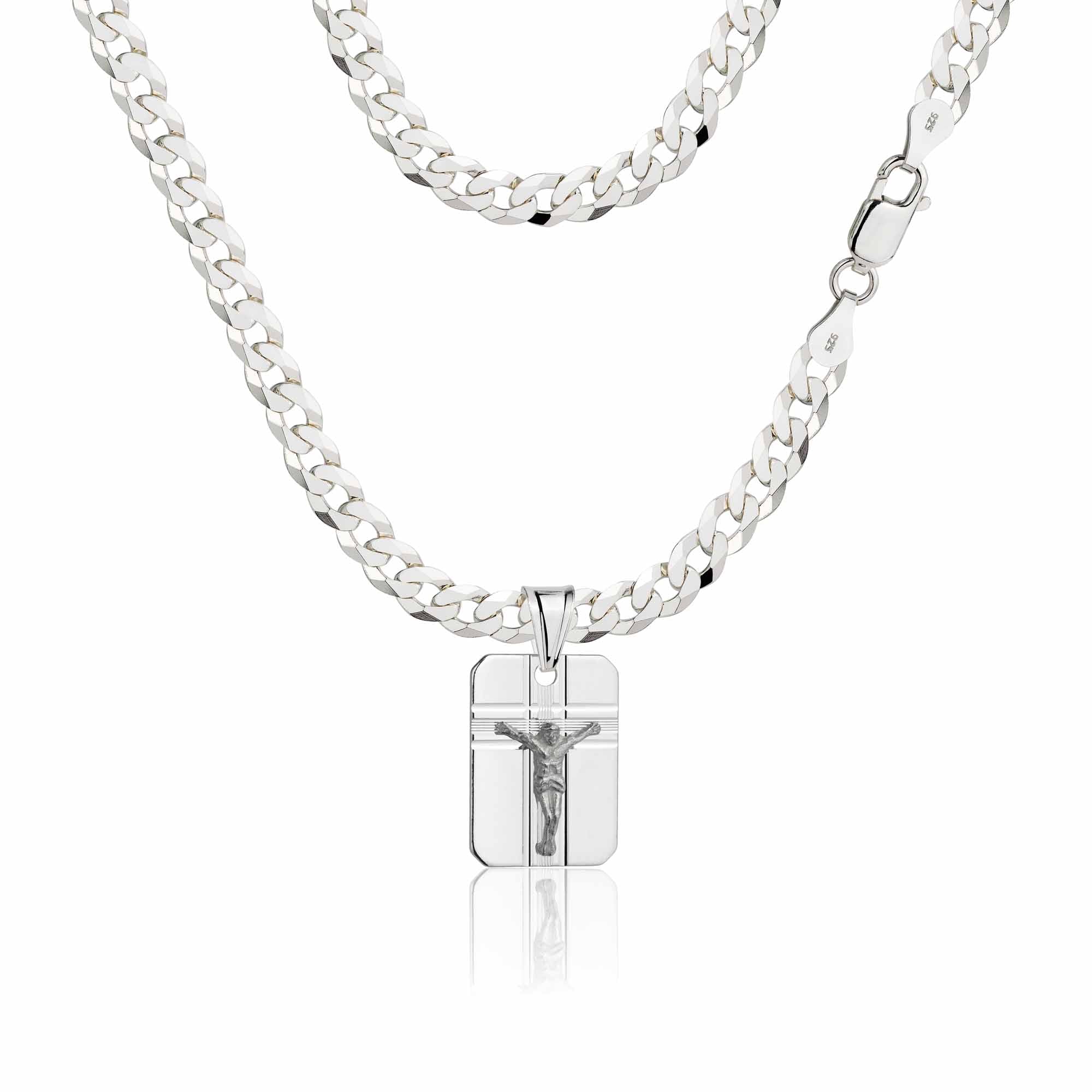 Łańcuszek srebrny z medalikiem pancerka 3,8mm pr. 925