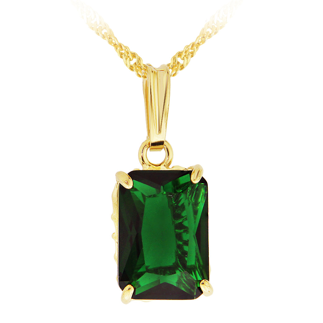 Wisiorek z zielonym kamieniem