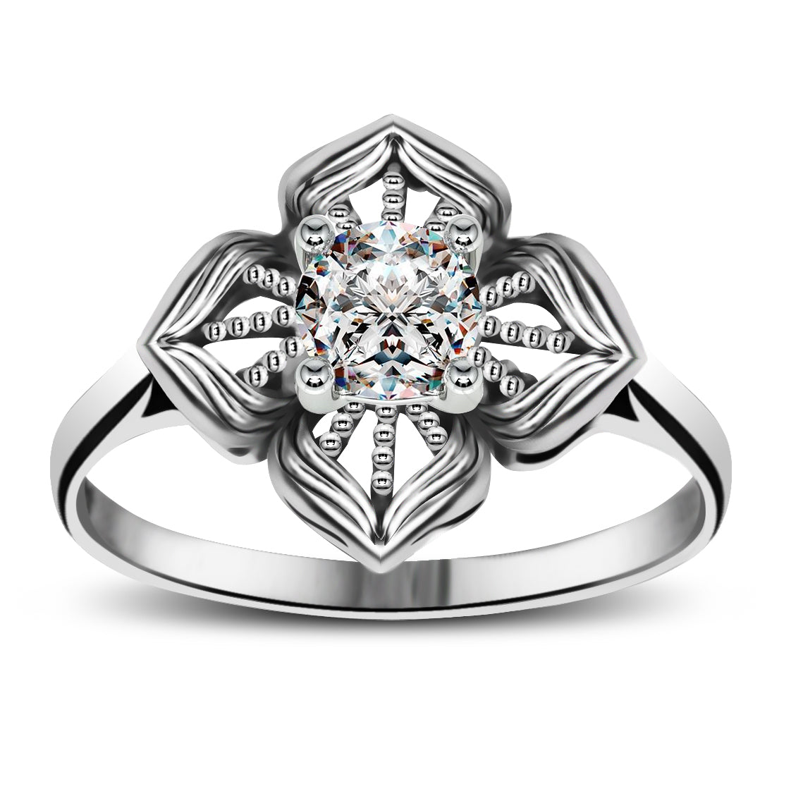 Pierścionek z ażurowym kwiatem