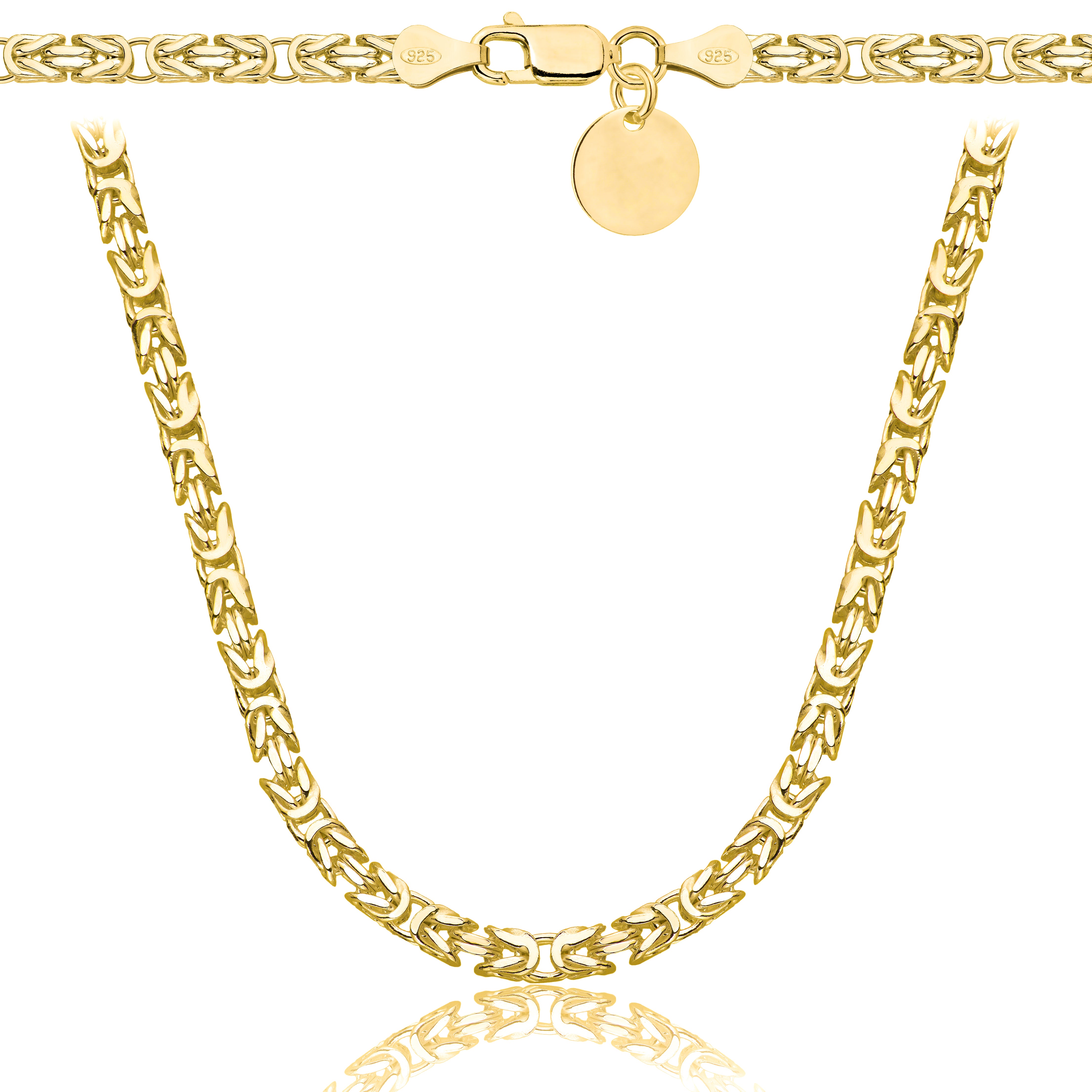 Łańcuszek pozłacany srebrny królewski 3 mm pr. 925