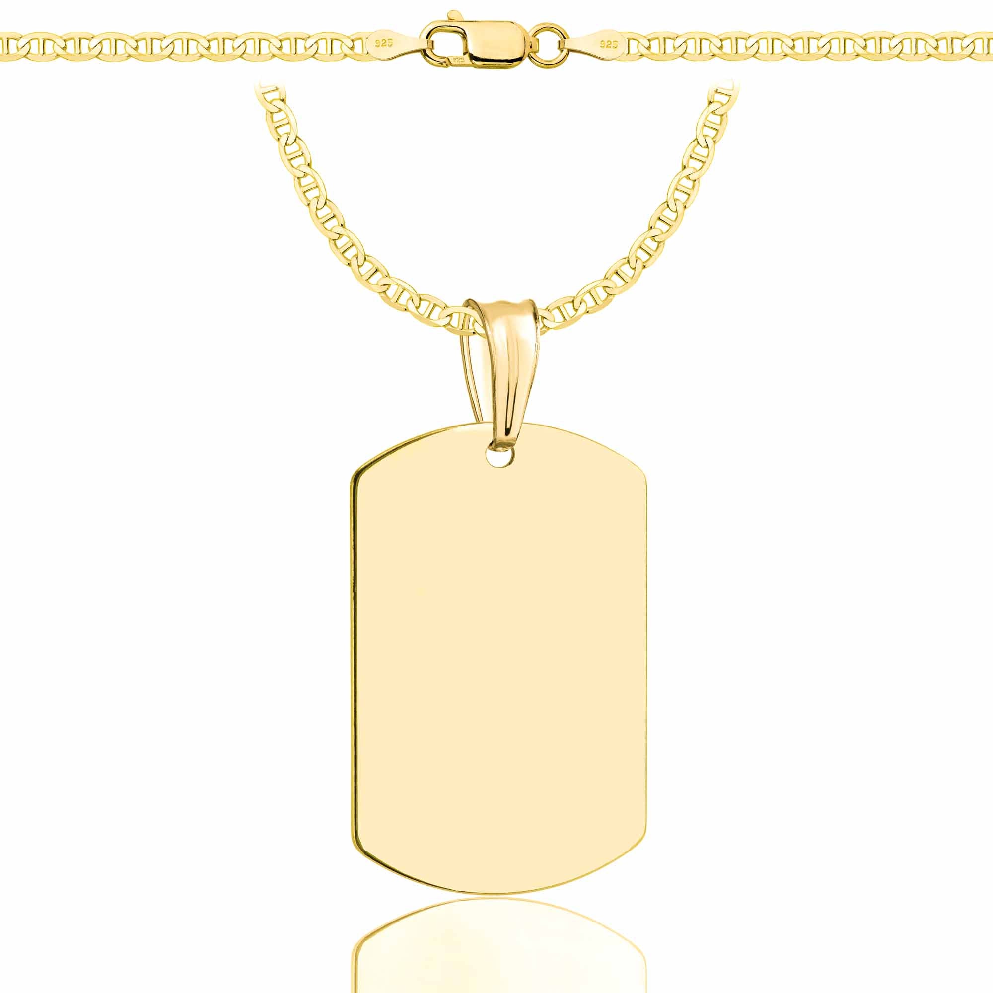 Łańcuszek pozłacany srebrny z nieśmiertelnikiem gucci 2,6mm pr. 925