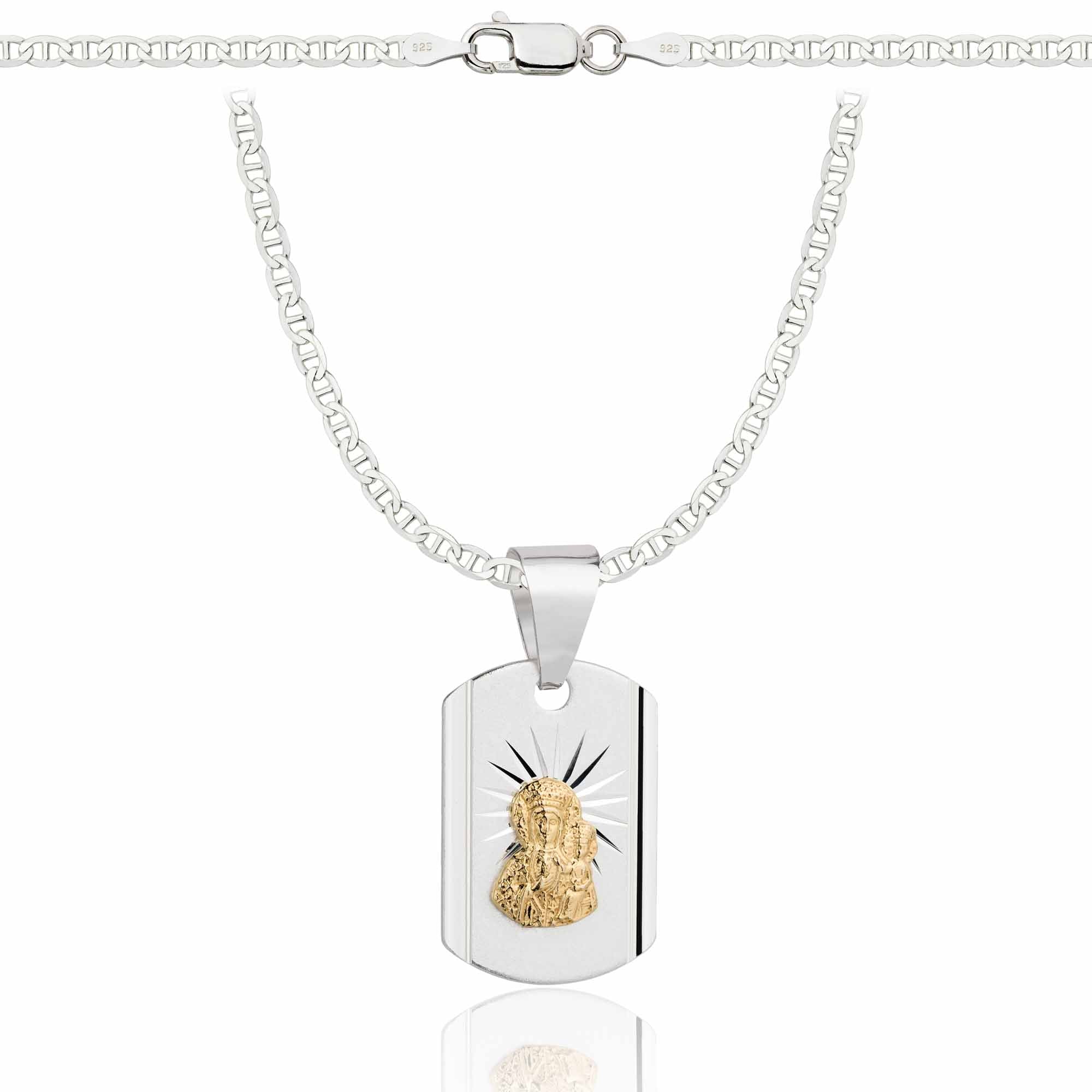 Łańcuszek srebrny z medalikiem gucci 2,6mm pr. 925