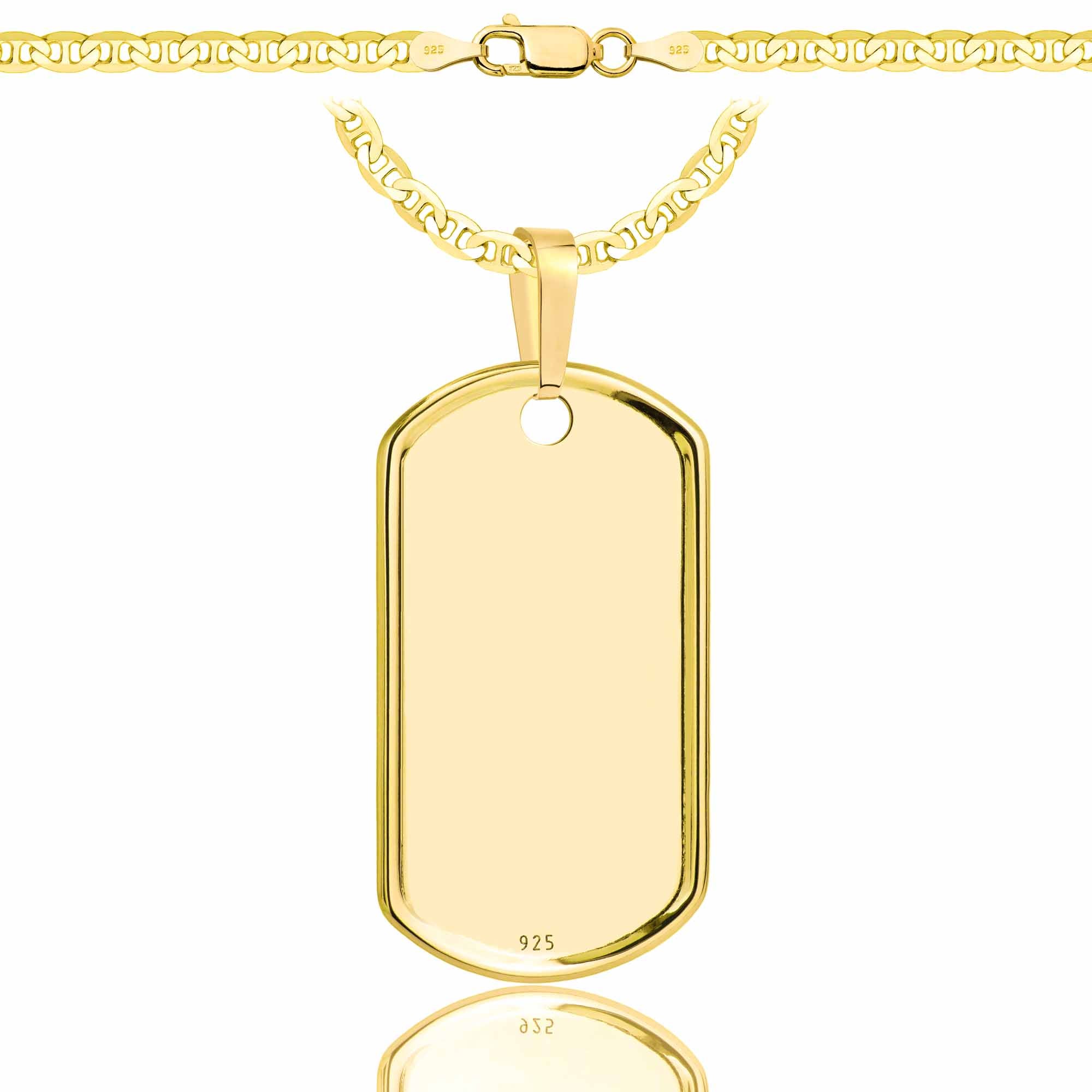 Łańcuszek pozłacany srebrny z nieśmiertelnikiem gucci 3,5mm pr. 925 585