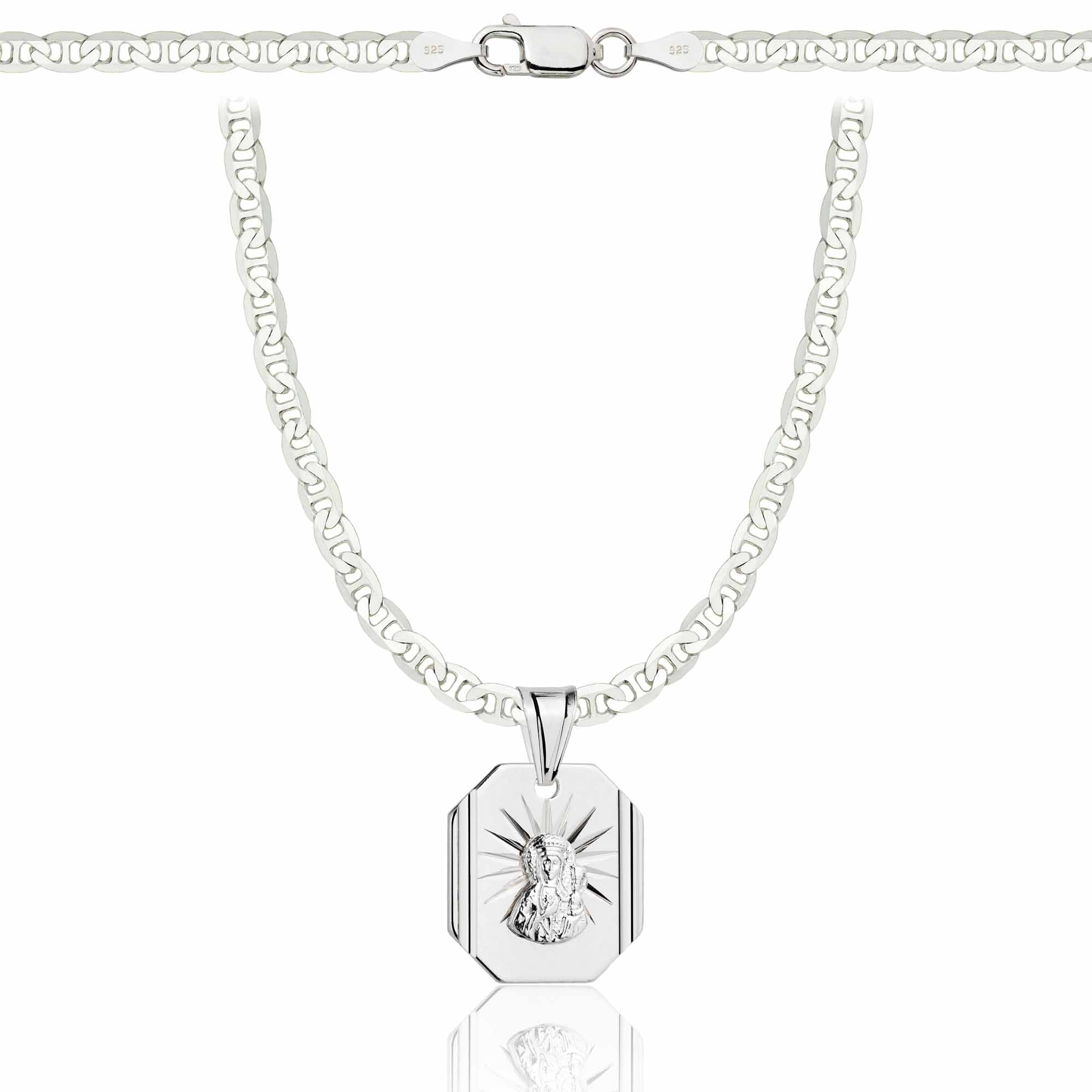 Łańcuszek srebrny z medalikiem gucci 3,5mm pr. 925