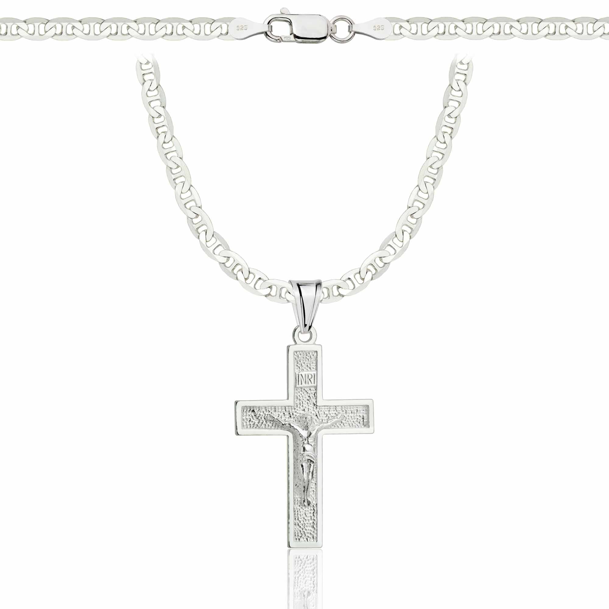 Łańcuszek srebrny z krzyżykiem gucci 3,5mm pr. 925