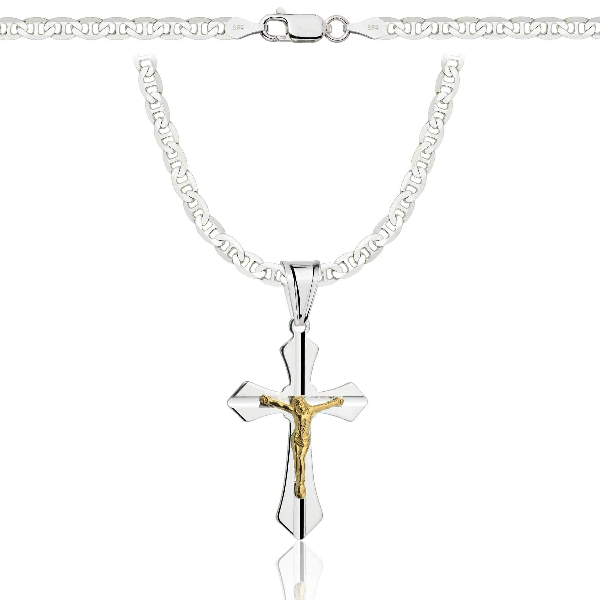 Łańcuszek srebrny z krzyżykiem gucci 3,5mm pr. 925