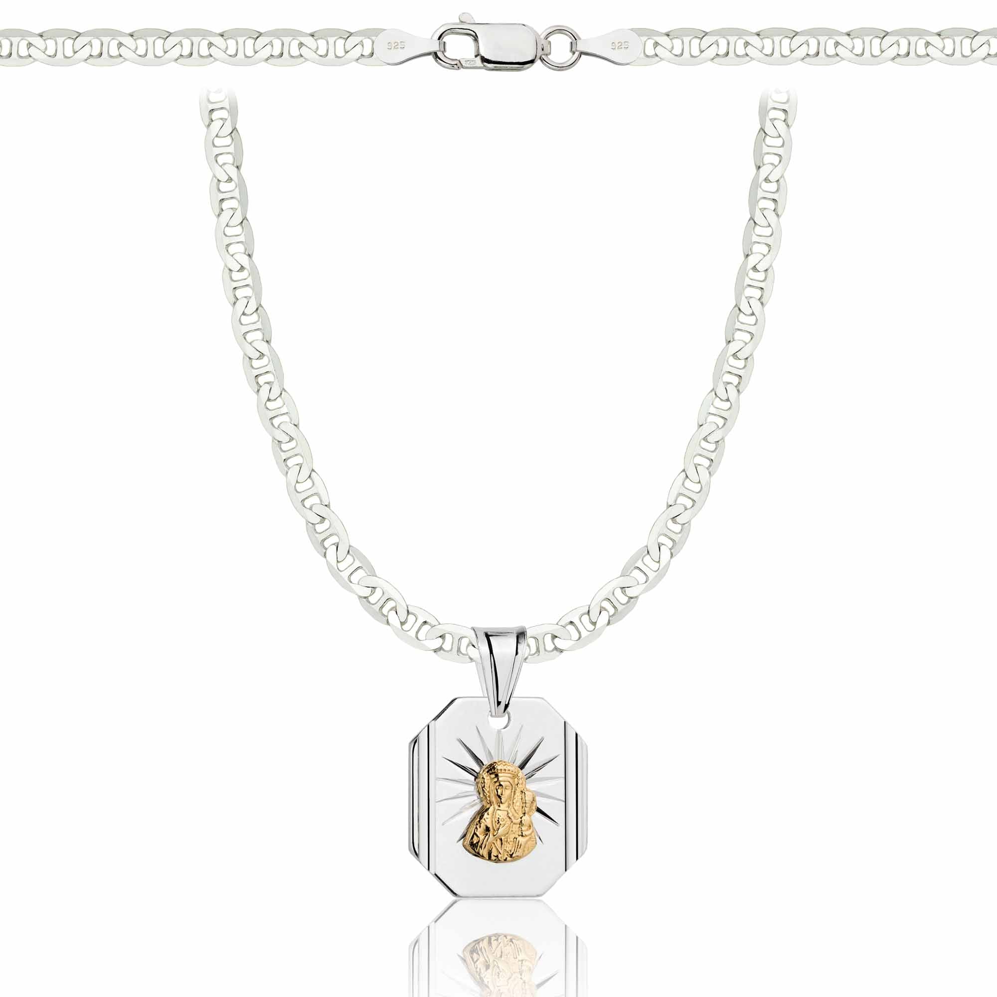 Łańcuszek srebrny z medalikiem gucci 3,5mm pr. 925