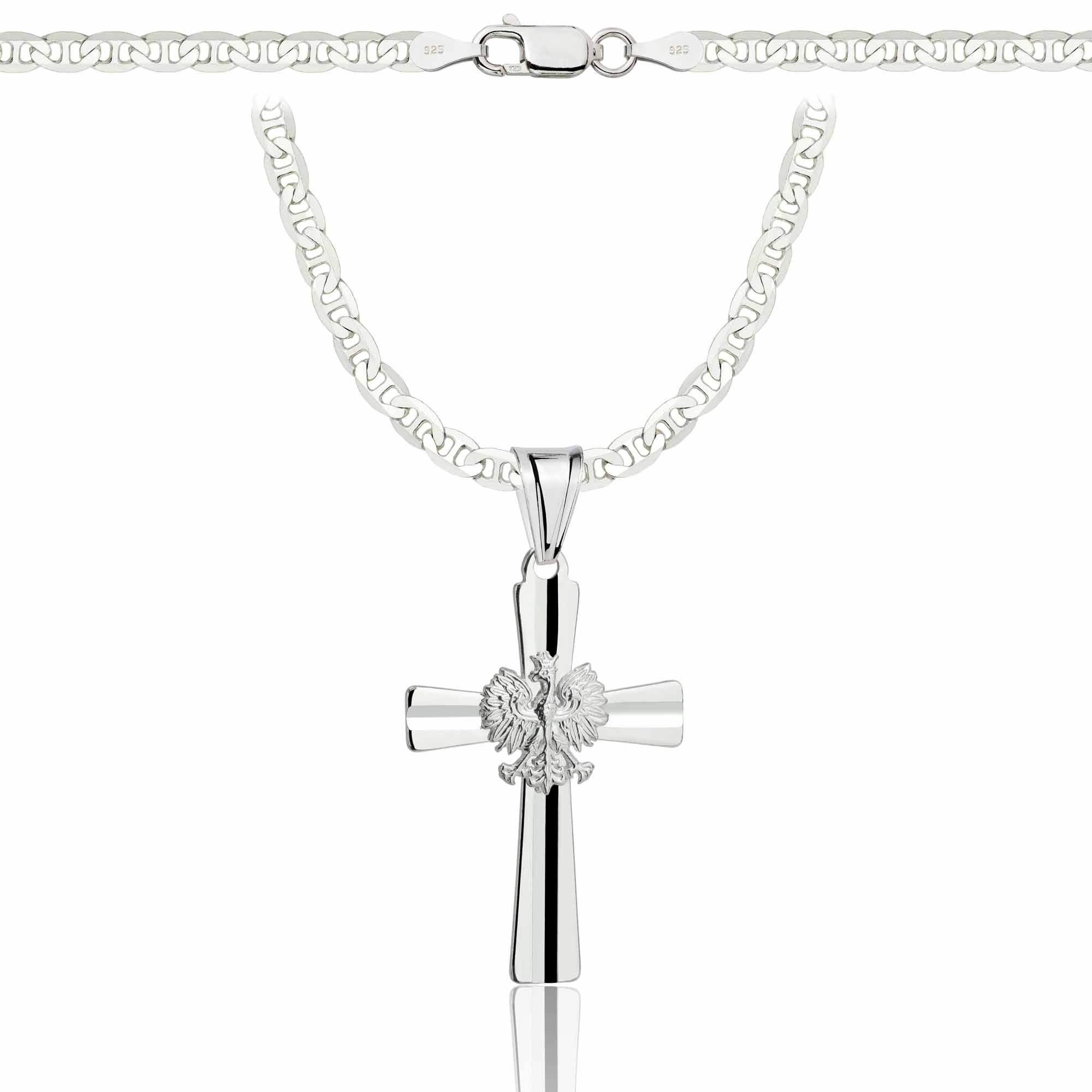 Łańcuszek srebrny z krzyżykiem gucci 3,5mm pr. 925