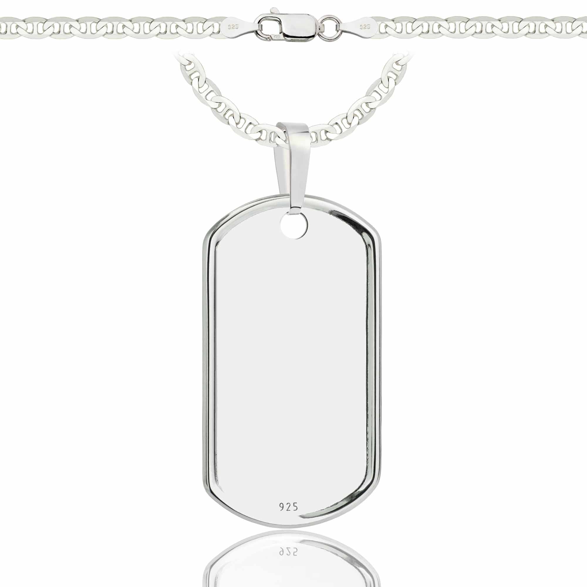 Łańcuszek srebrny z nieśmiertelnikiem gucci 3,5mm pr. 925