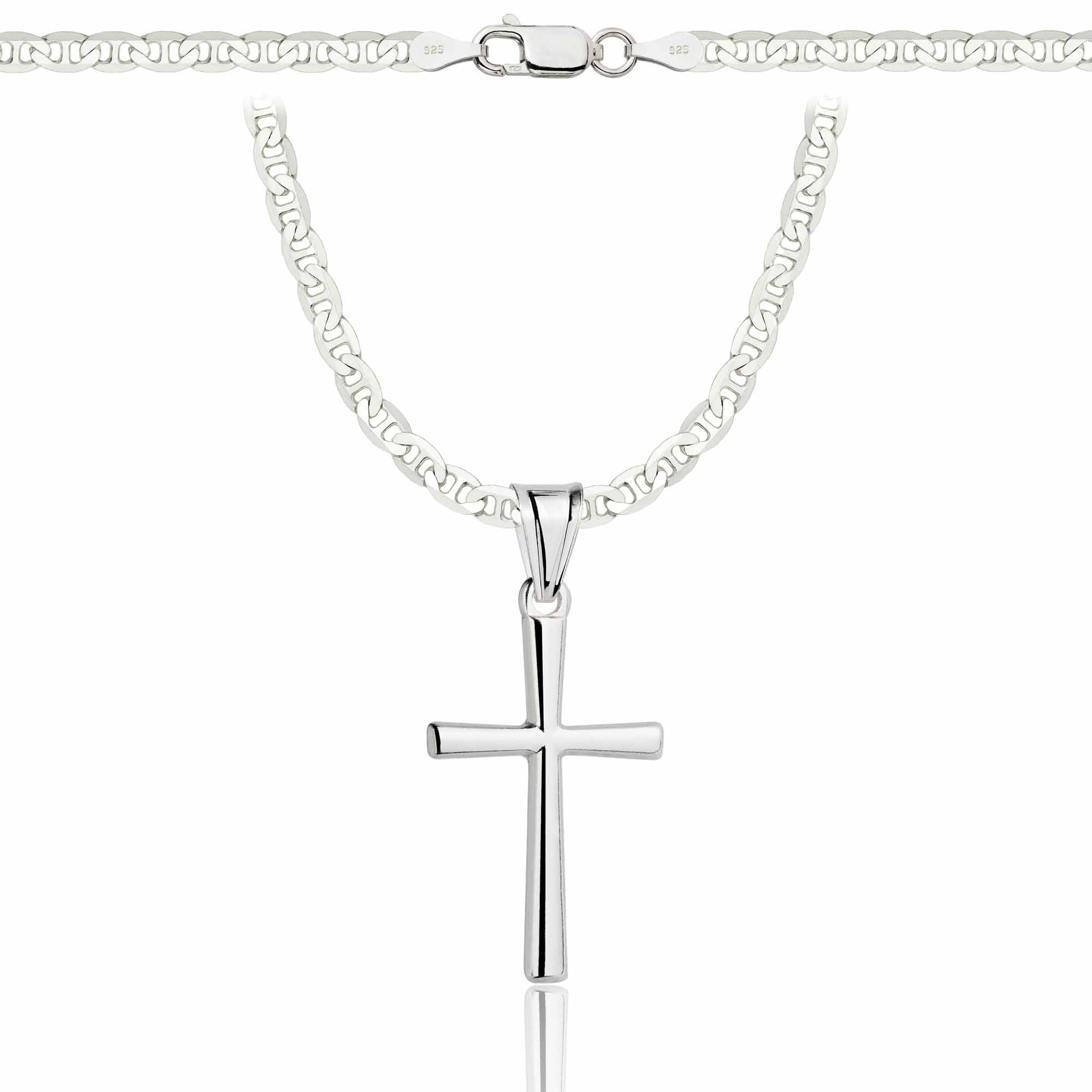 Łańcuszek srebrny z krzyżykiem gucci 3,5mm pr. 925