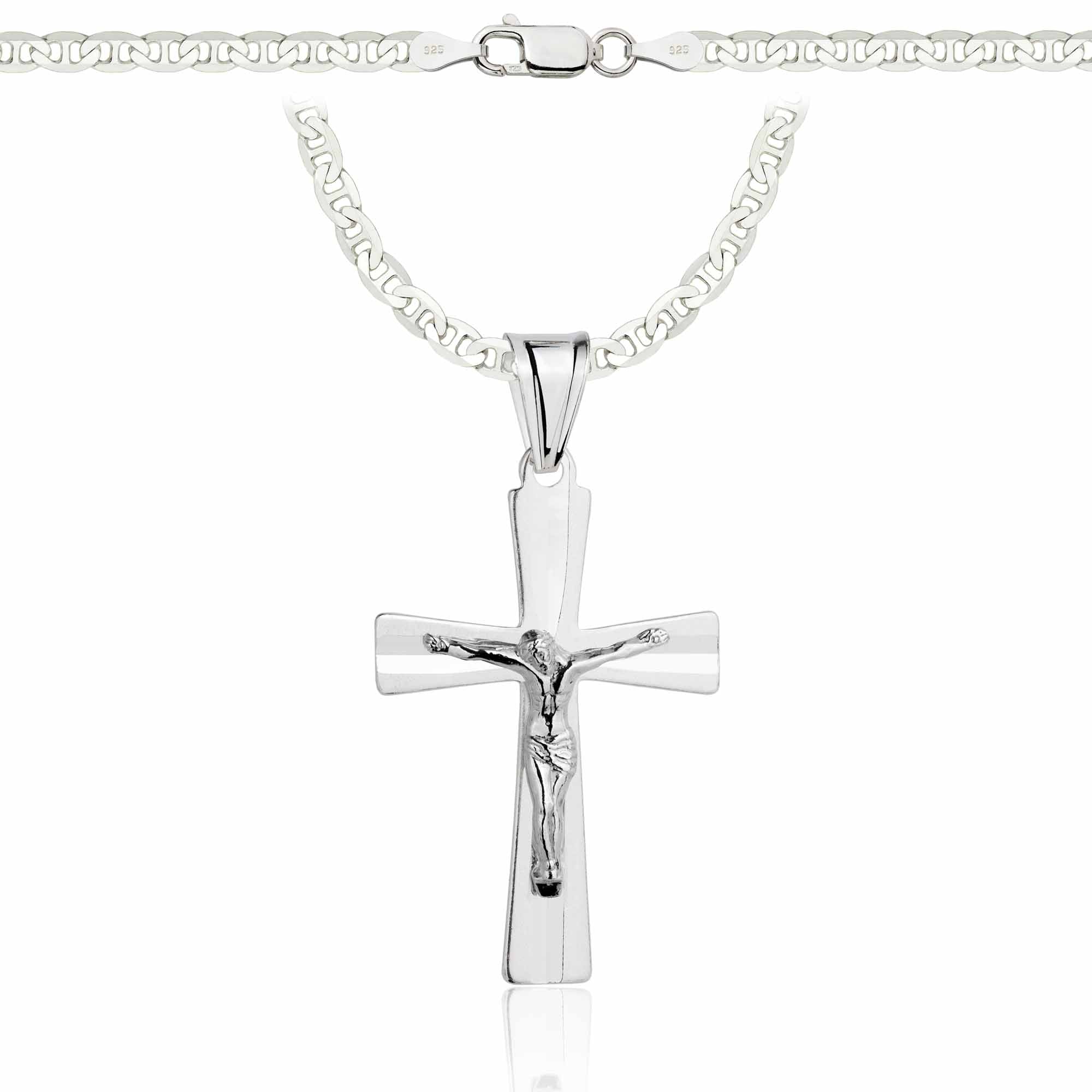 Łańcuszek srebrny z krzyżykiem gucci 3,5mm pr. 925