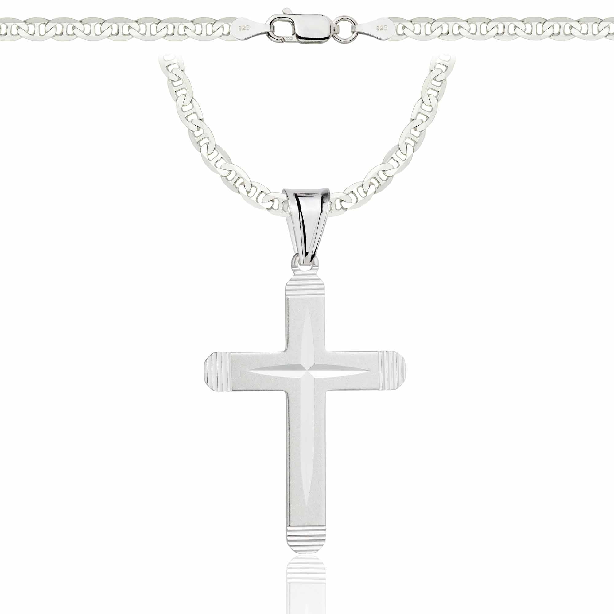 Łańcuszek srebrny z krzyżykiem gucci 3,5mm pr. 925