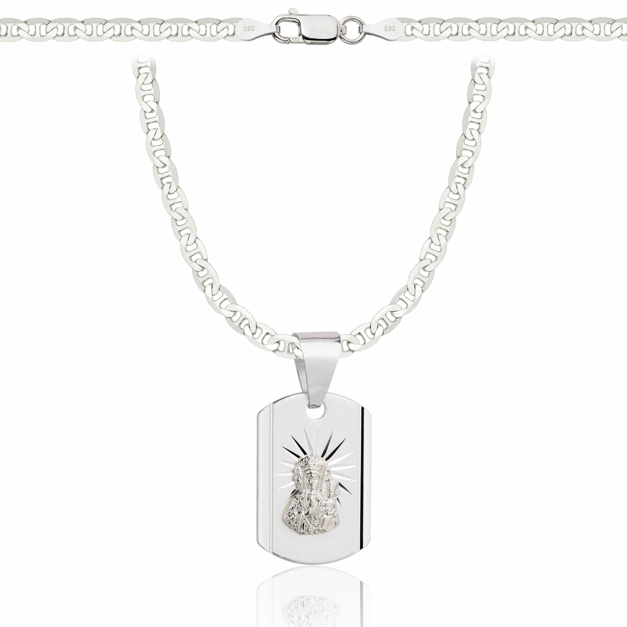 Łańcuszek srebrny z medalikiem gucci 3,5mm pr. 925