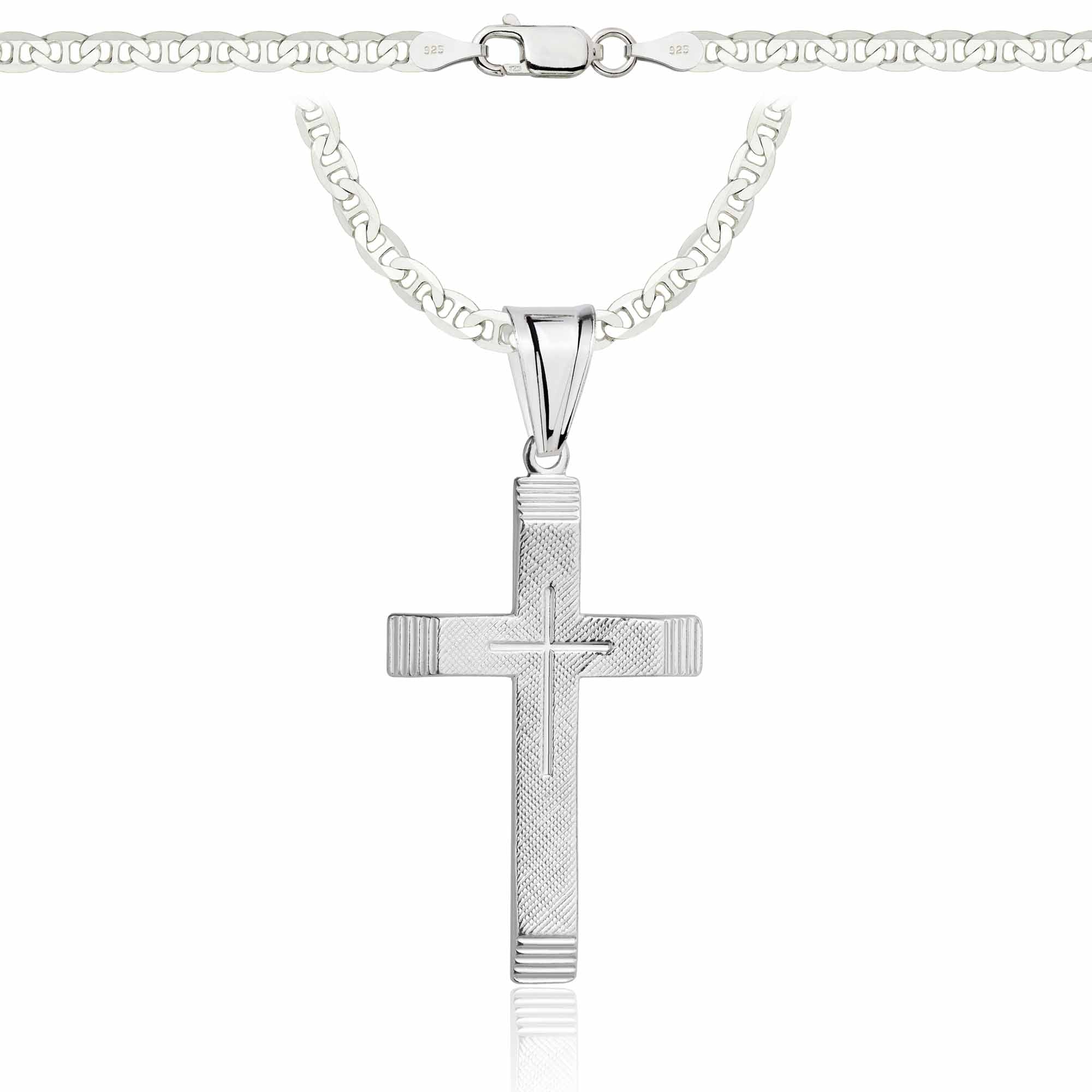 Łańcuszek srebrny z krzyżykiem gucci 3,5mm pr. 925