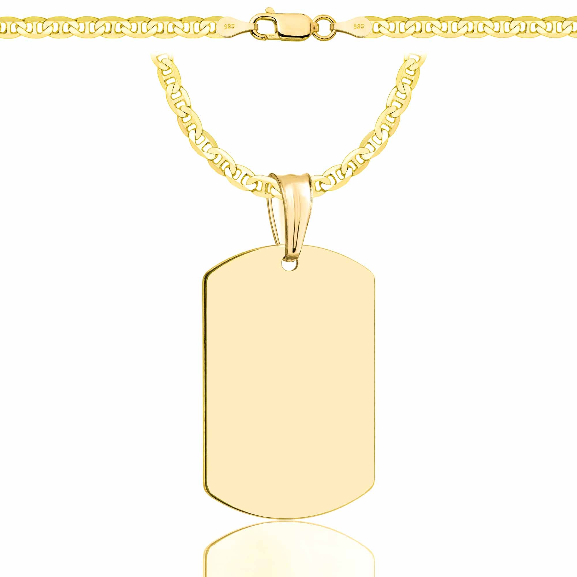 Łańcuszek pozłacany srebrny z nieśmiertelnikiem gucci 3,5mm pr. 925 585