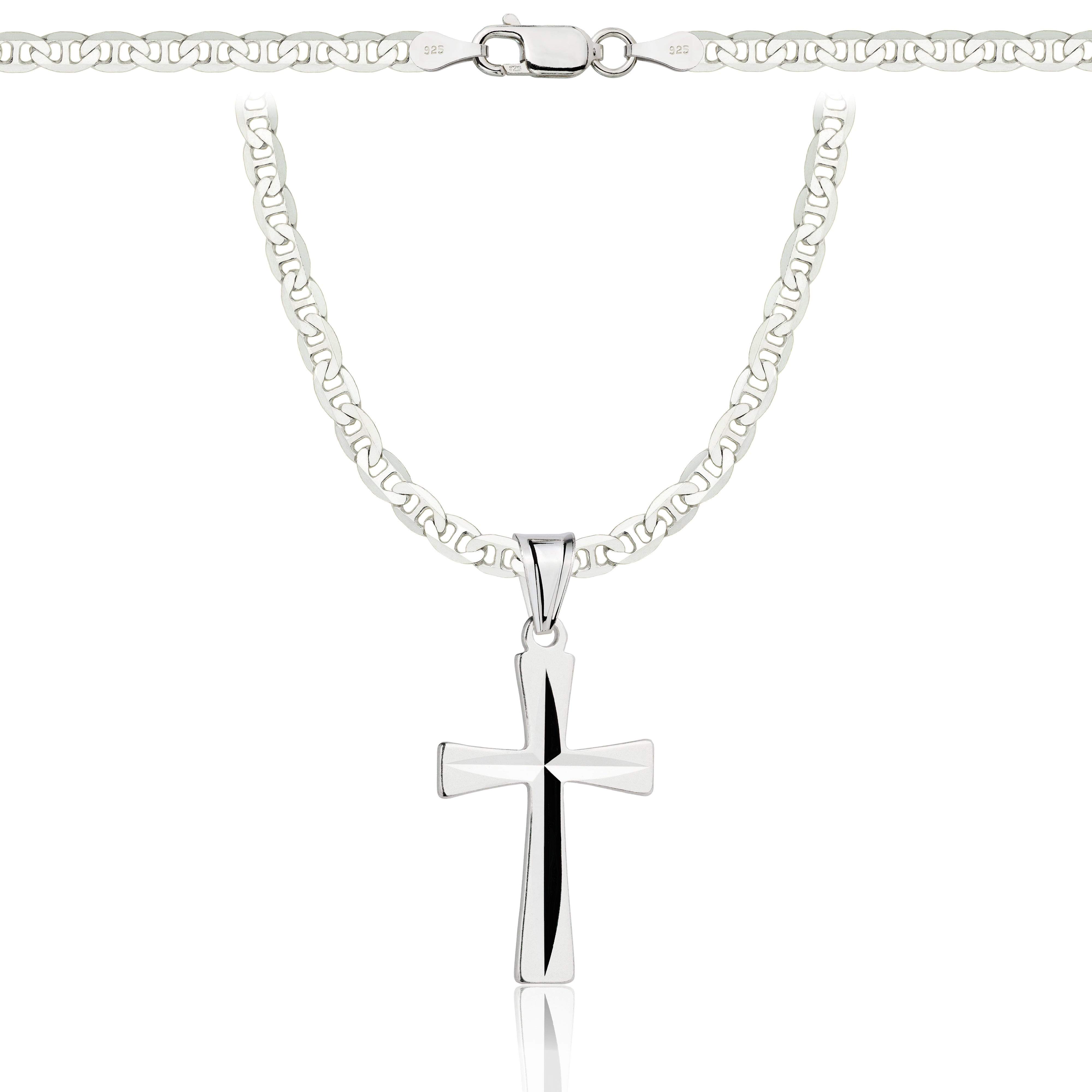 Łańcuszek srebrny z krzyżykiem gucci 3,5mm pr. 925