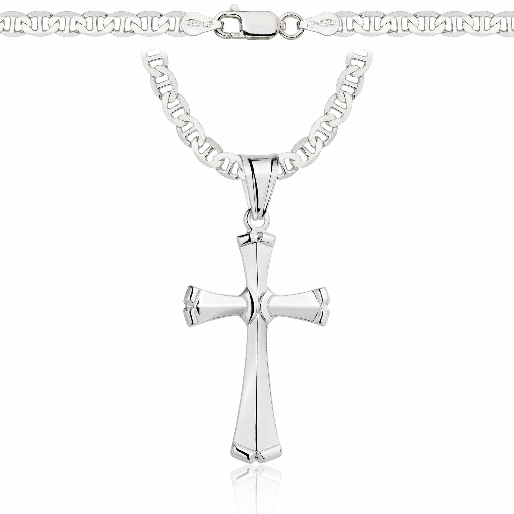 Łańcuszek srebrny z krzyżykiem gucci 4,5mm pr. 925