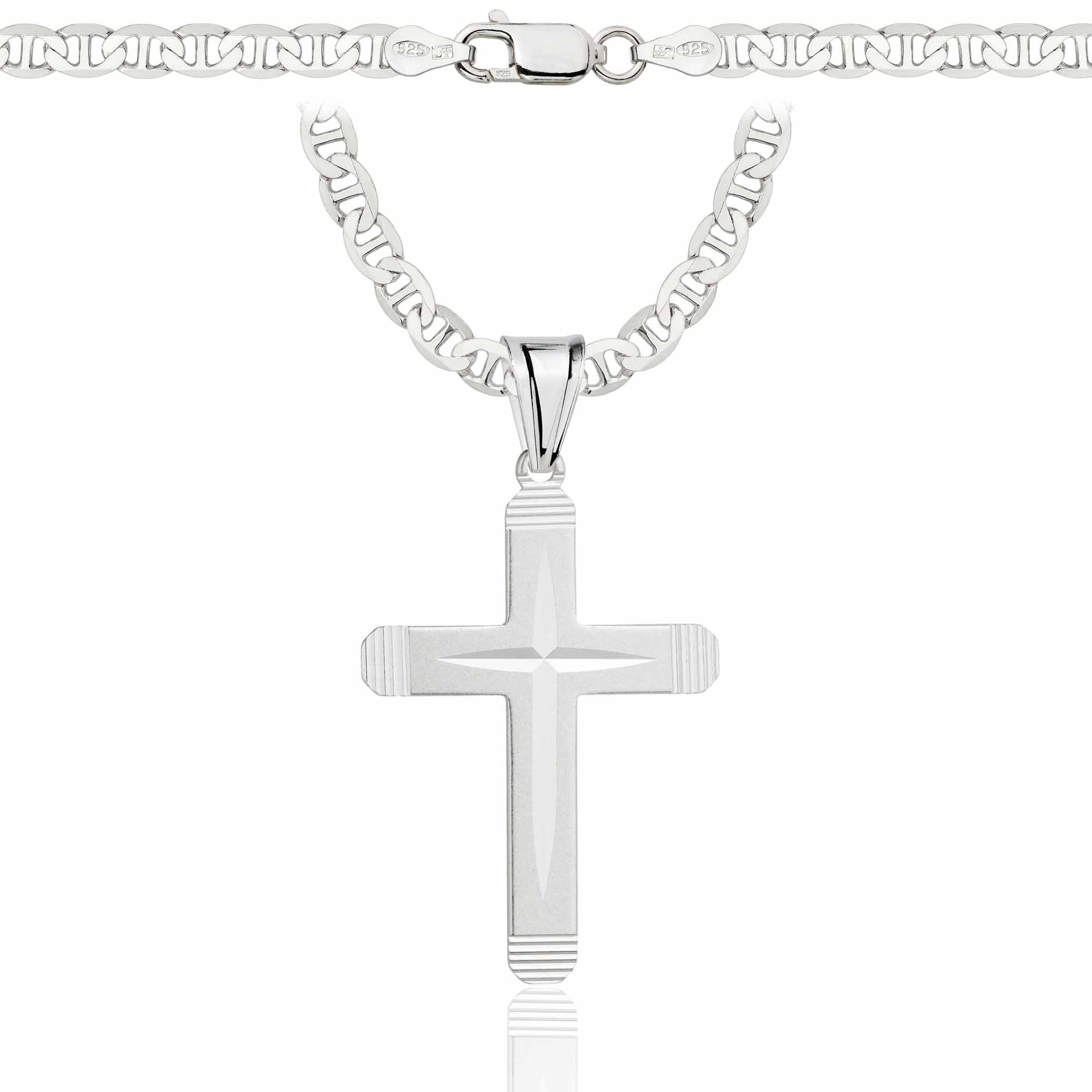 Łańcuszek srebrny z krzyżykiem gucci 4,5mm pr. 925