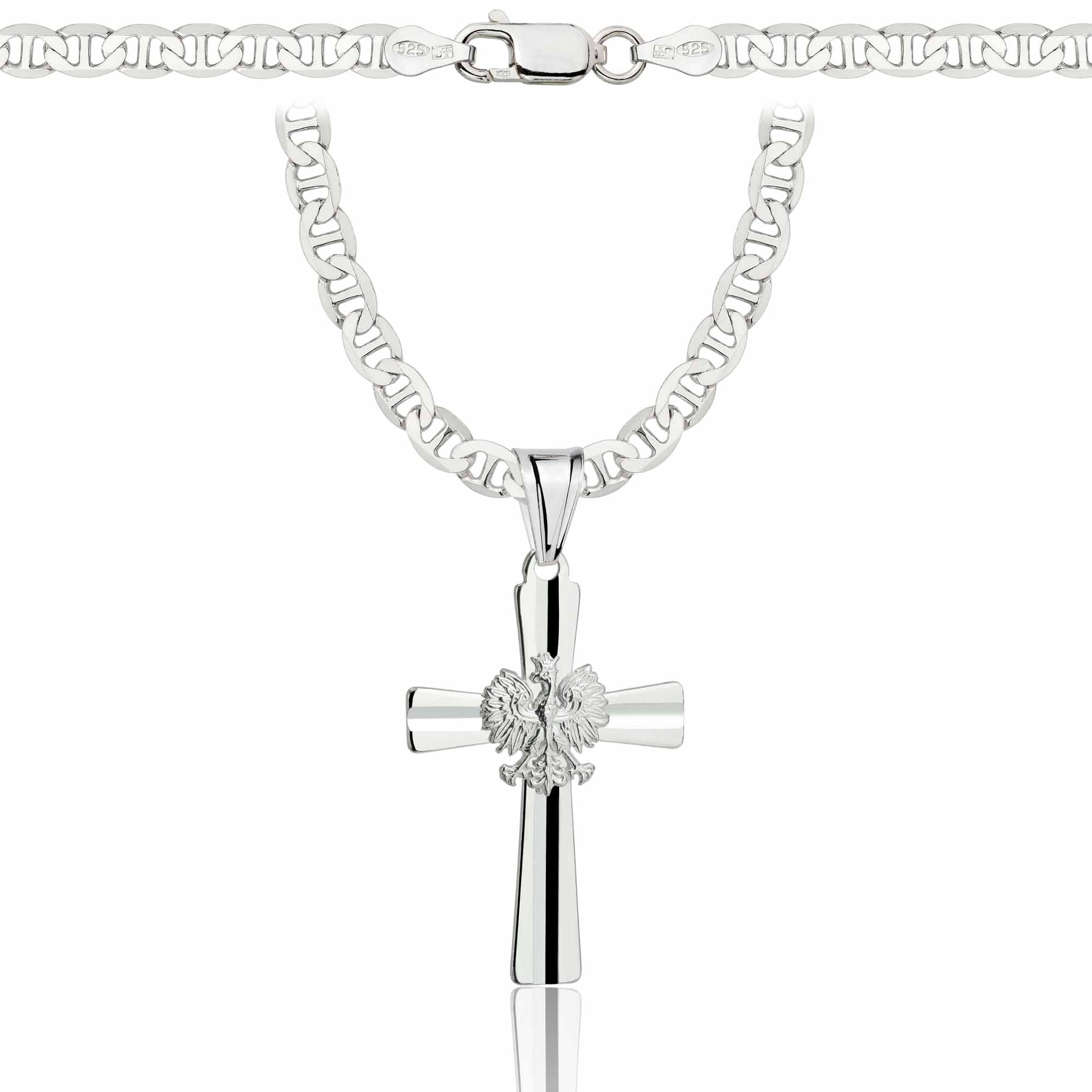 Łańcuszek srebrny z krzyżykiem gucci 4,5mm pr. 925