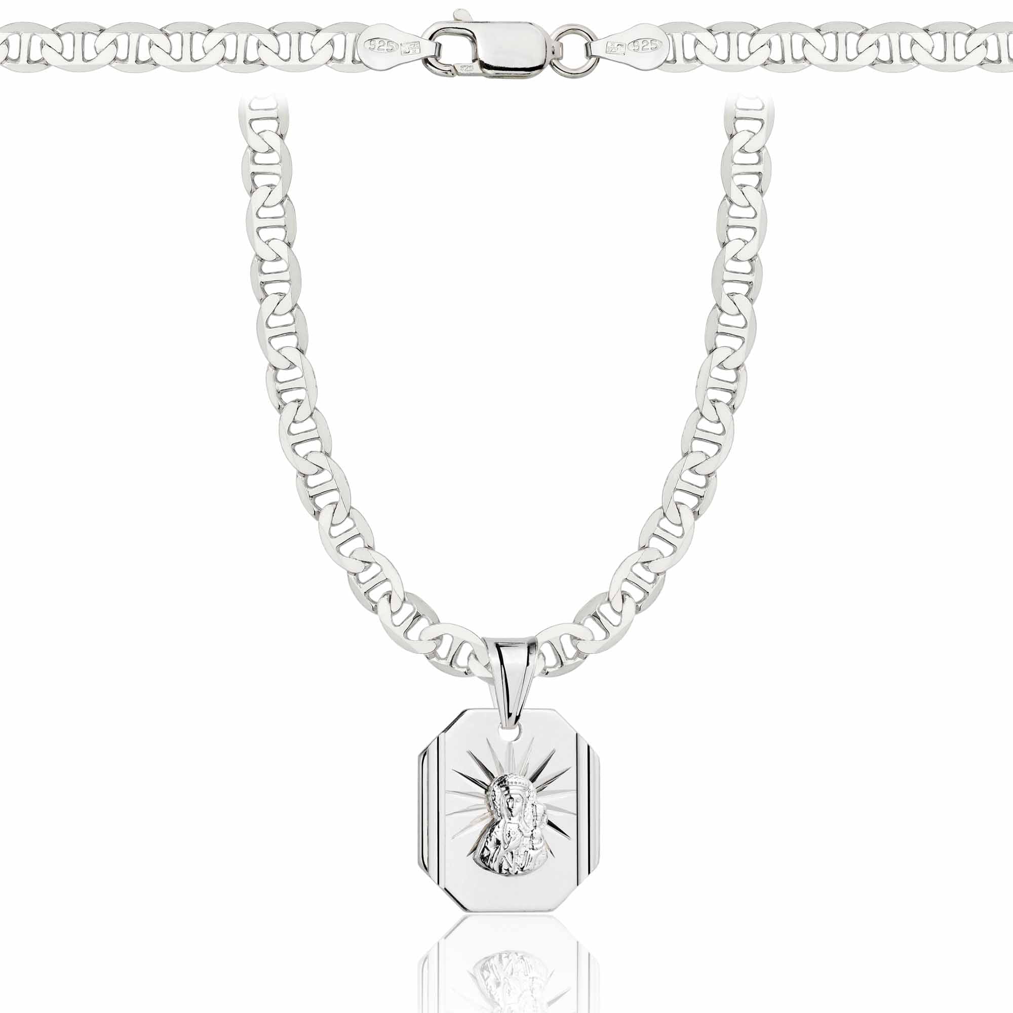 Łańcuszek srebrny z medalikiem gucci 4,5mm pr. 925