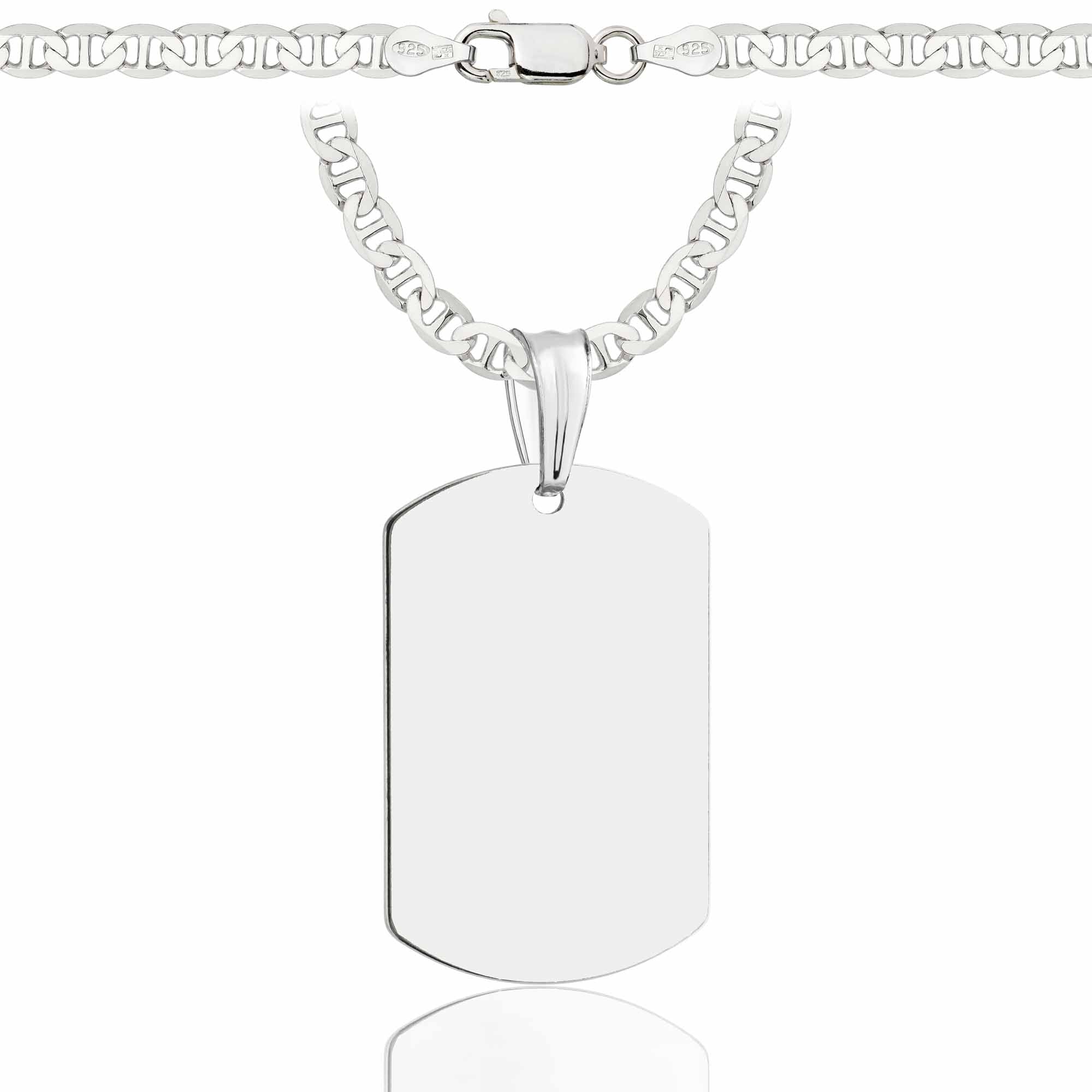 Łańcuszek srebrny z nieśmiertelnikiem gucci 4,5mm pr. 925