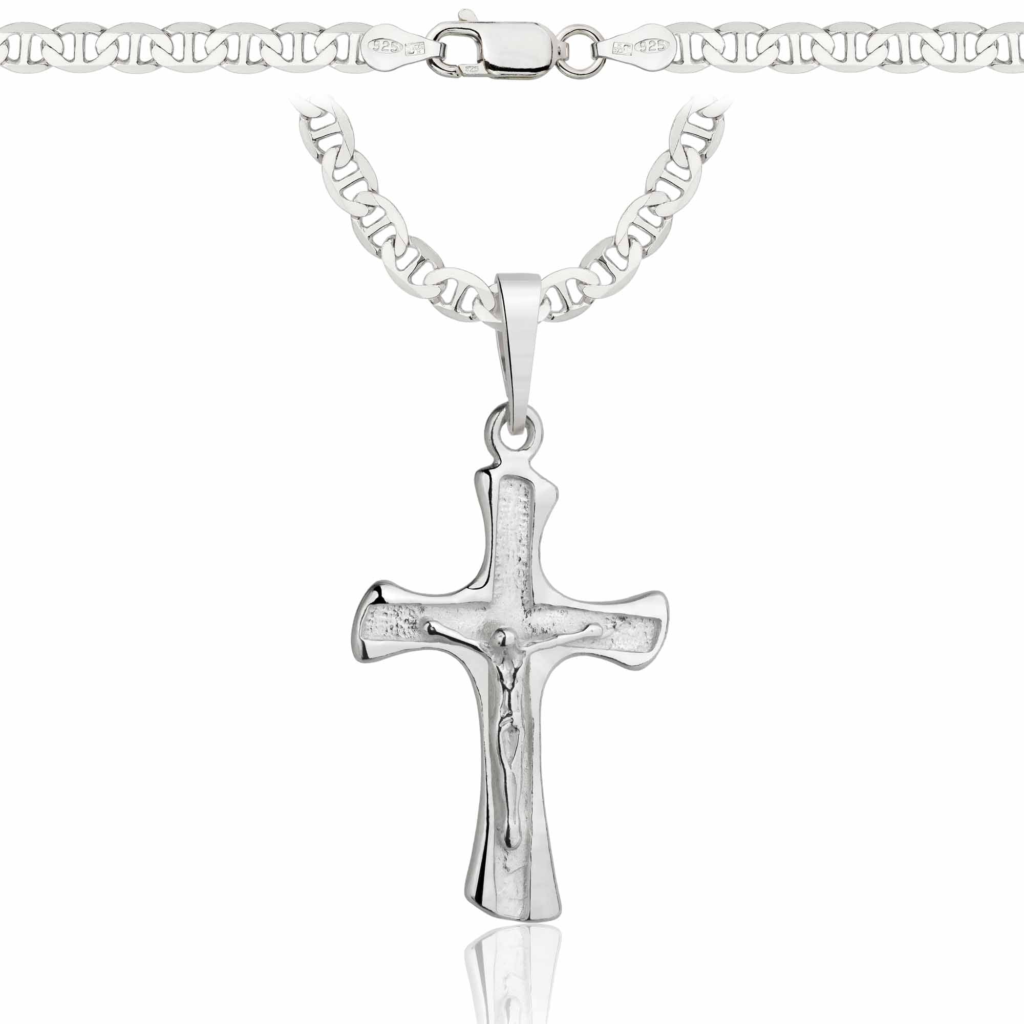 Łańcuszek srebrny z krzyżykiem gucci 4,5mm pr. 925