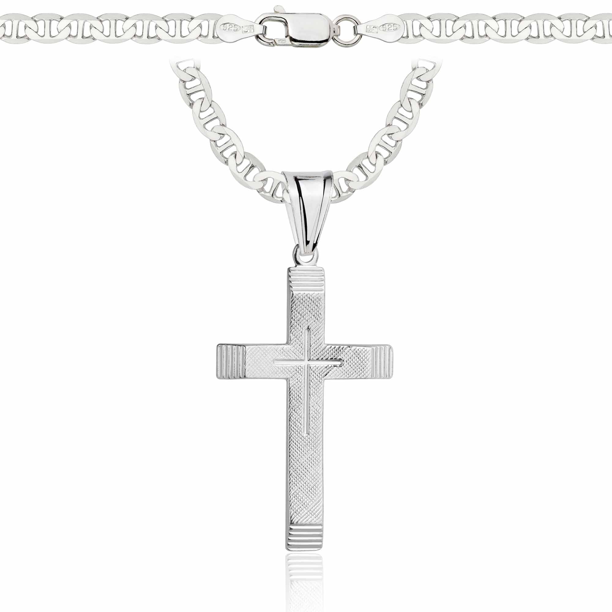 Łańcuszek srebrny z krzyżykiem gucci 4,5mm pr. 925