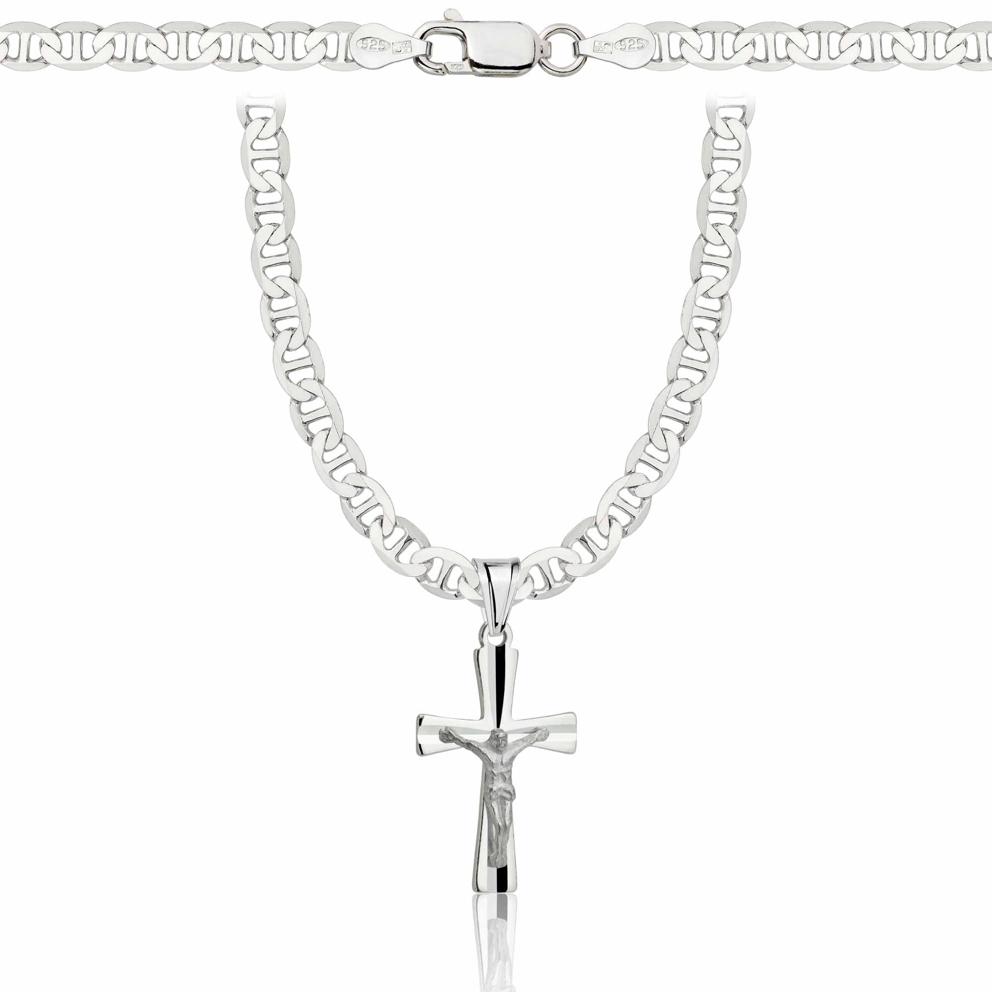 Łańcuszek srebrny z krzyżykiem gucci 4,5mm pr. 925