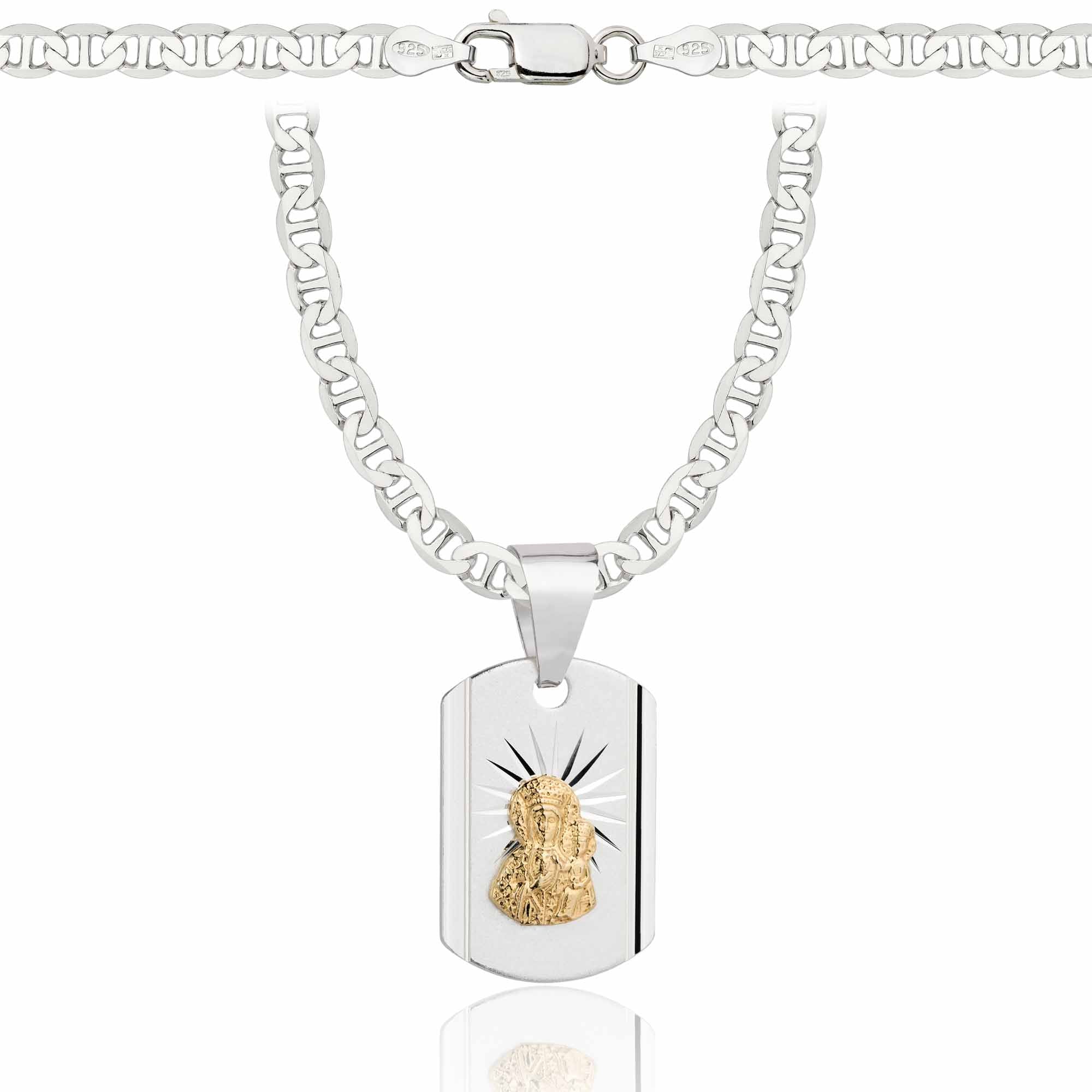 Łańcuszek srebrny z medalikiem gucci 4,5mm pr. 925